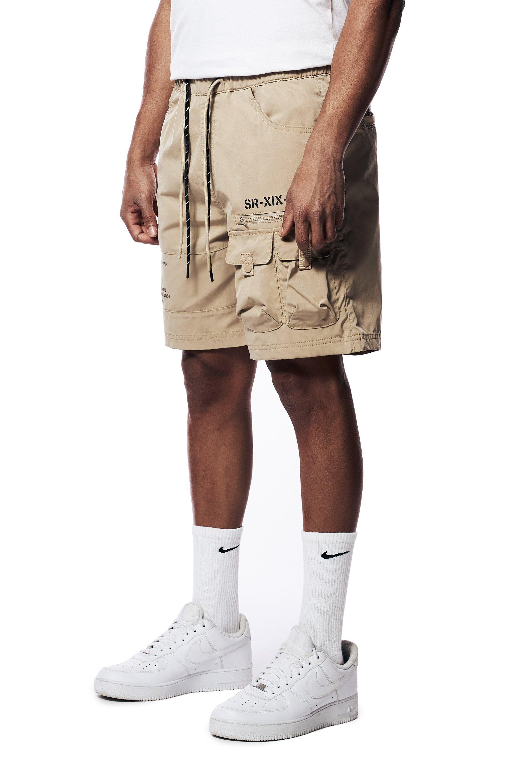 Smoke Rise Men's Nylon Utility Shorts - Khaki - KHAKI Thumbnail View 3