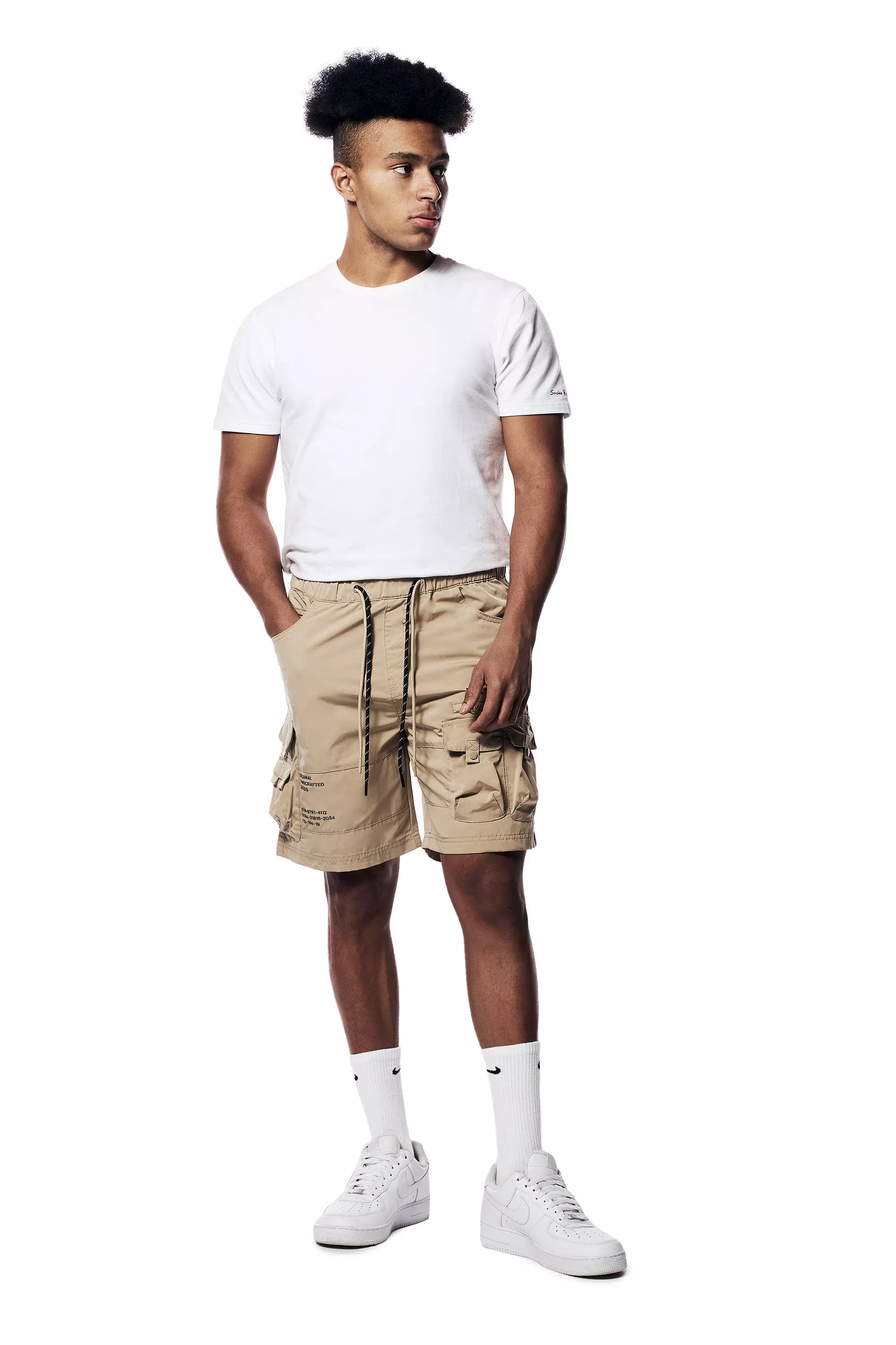 Smoke Rise Men's Nylon Utility Shorts - Khaki - KHAKI