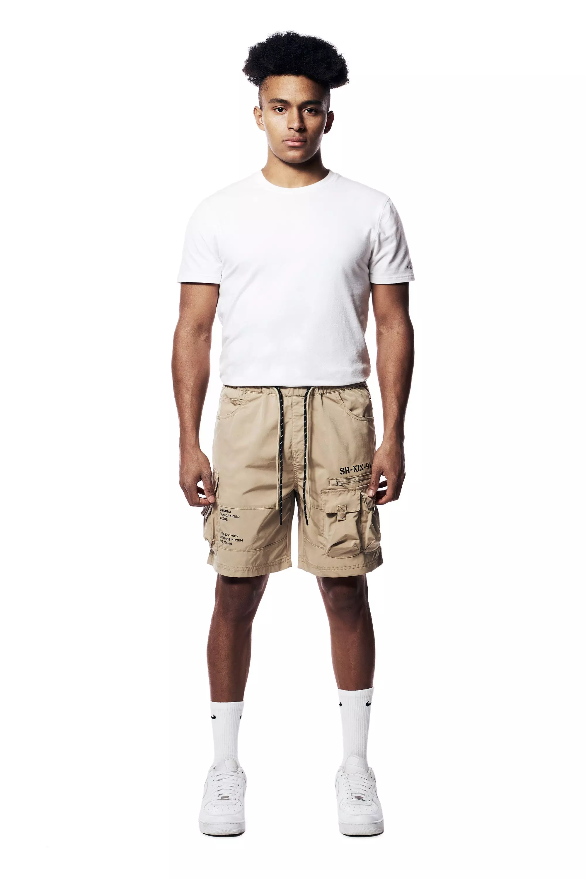 Smoke Rise Men's Nylon Utility Shorts - Khaki - KHAKI