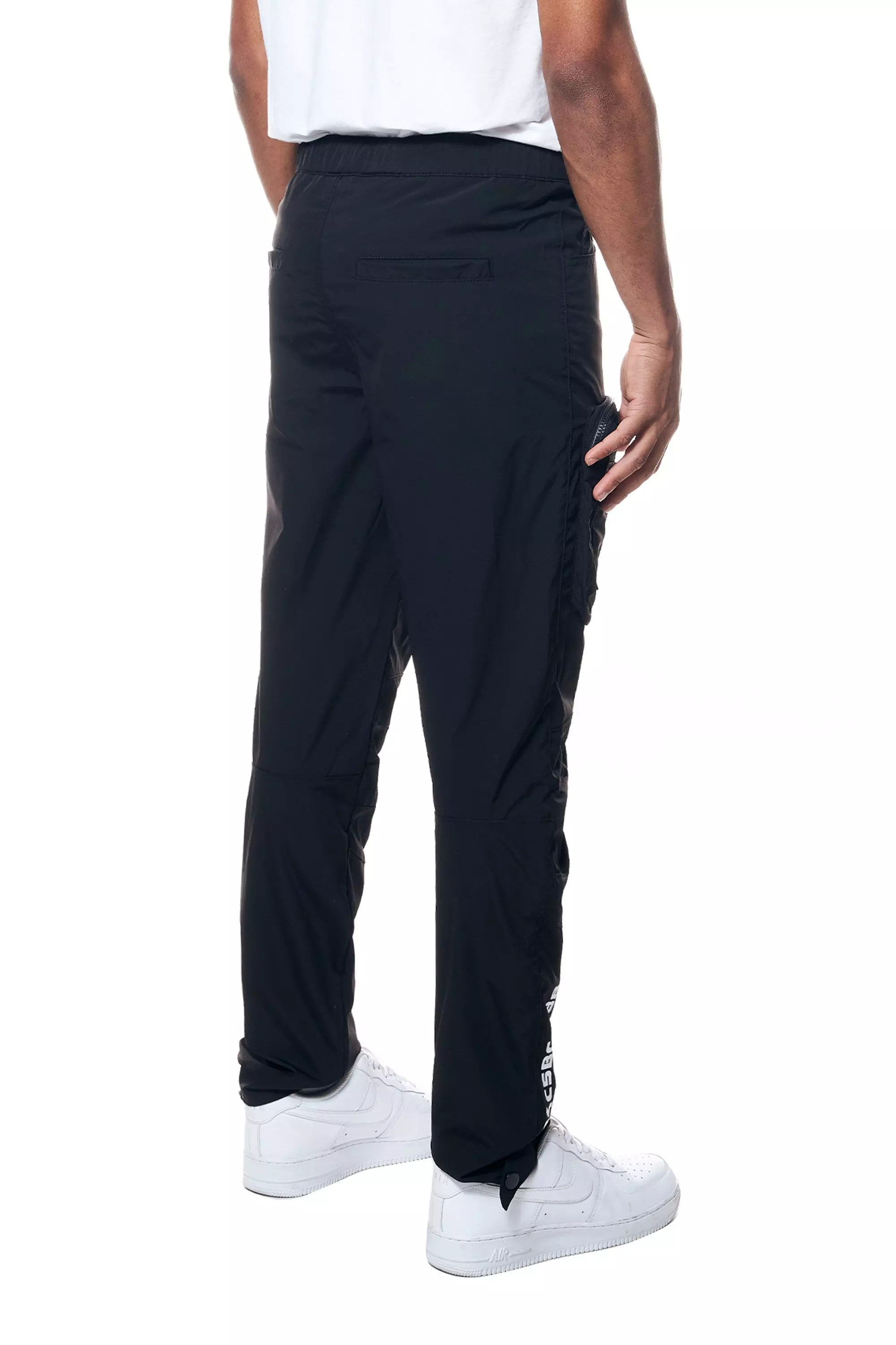 Smoke Rise Men's Printed Nylon Utility Pants - Black - BLACK