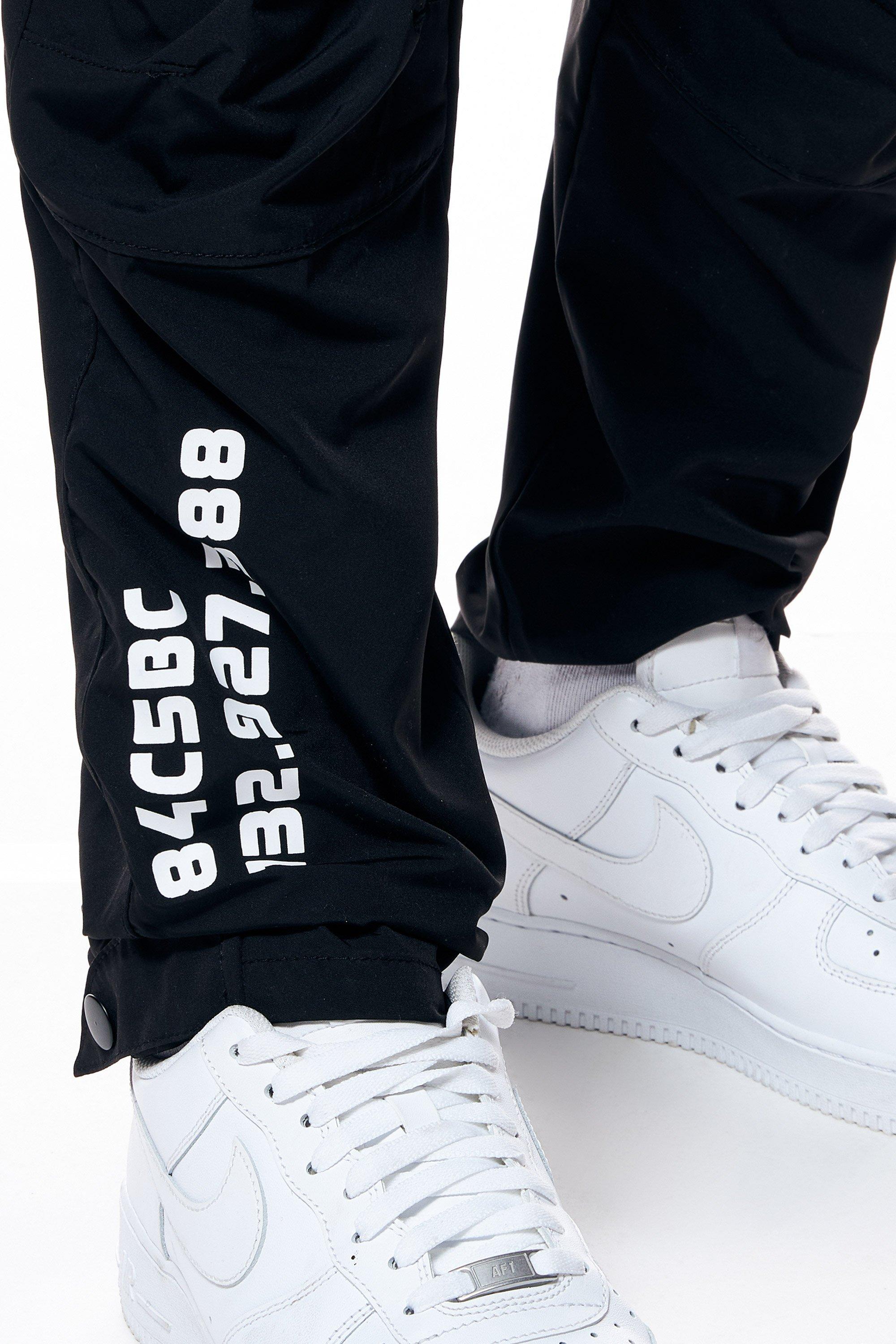 Smoke Rise Men's Printed Nylon Utility Pants - Black - BLACK Thumbnail View 5