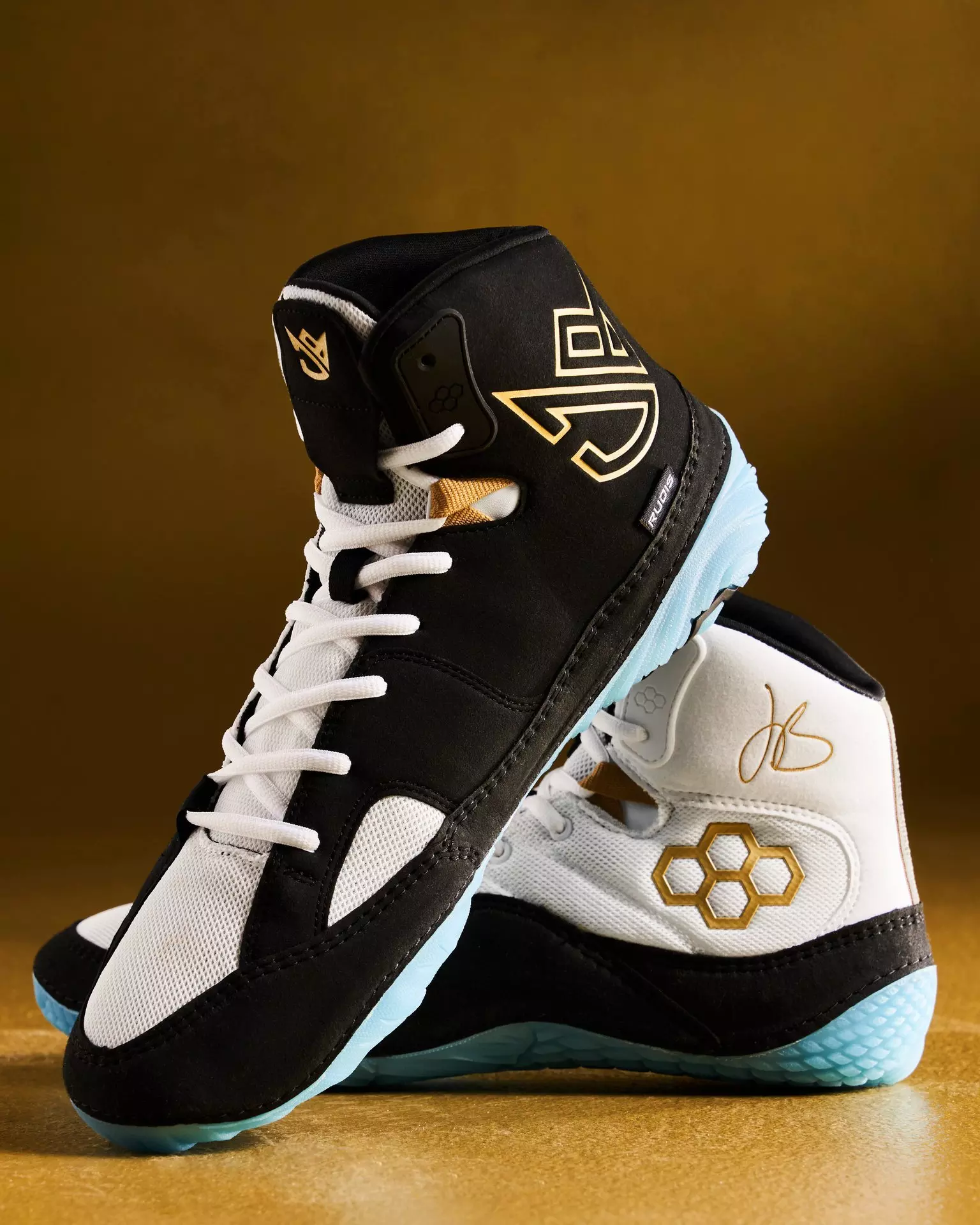 Rudis Jordan Burroughs JB1 "All I See Is Gold - Ice" Men's Wrestling Shoe - BLACK/WHITE