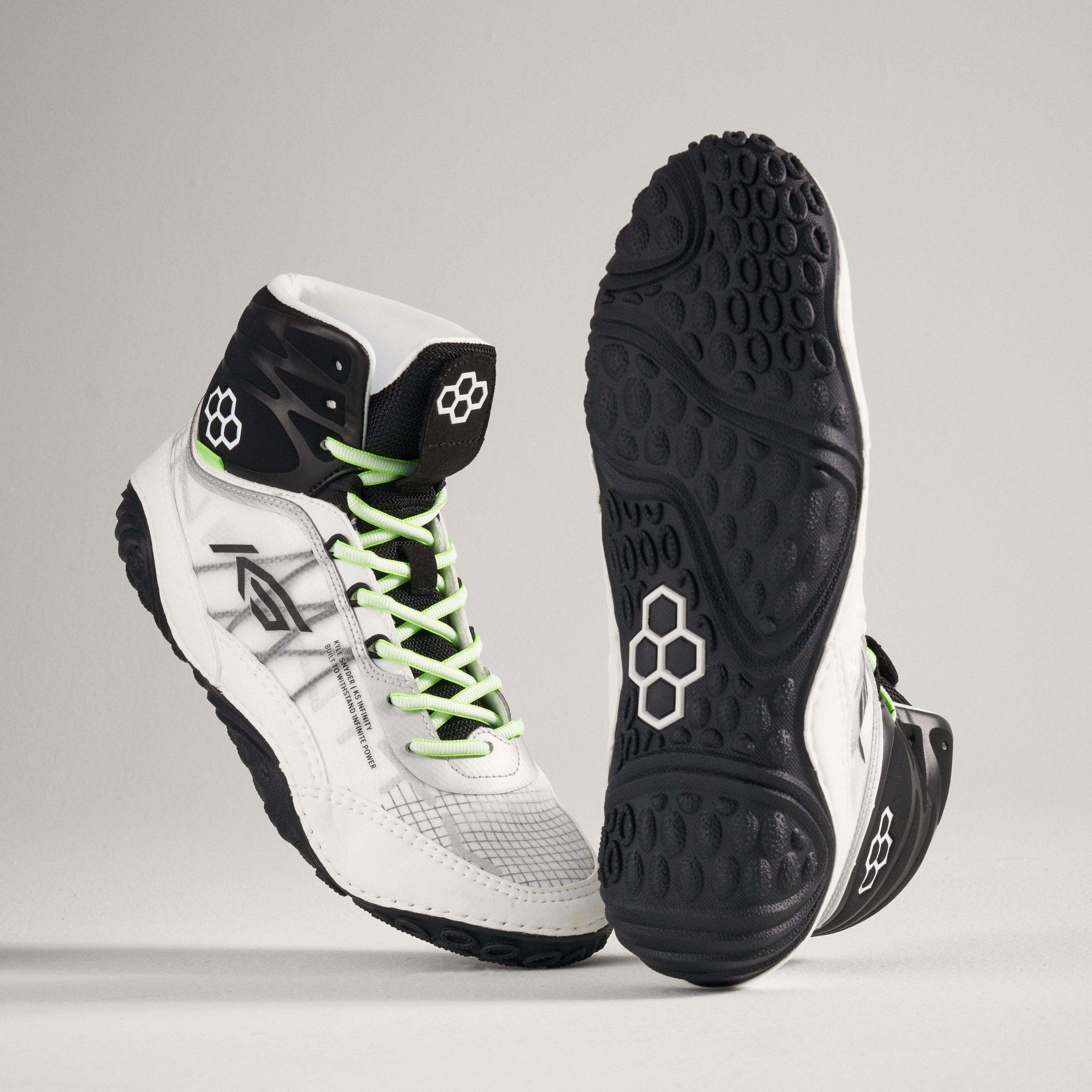 Rudis KS Infinity "Yang White/Lime" Men's Wrestling Shoe - WHITE/LIME Thumbnail View 3