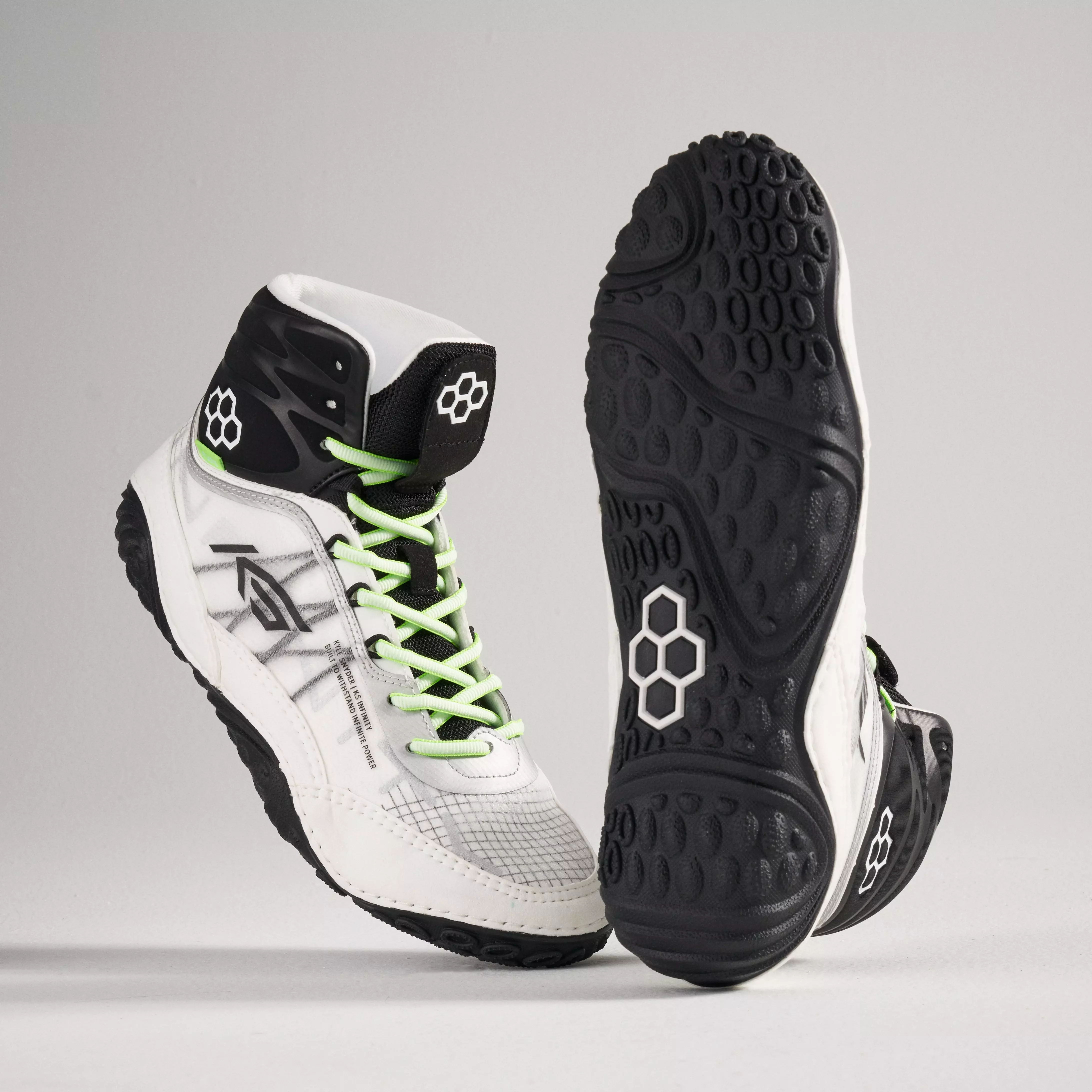 Rudis KS Infinity "Yang White/Lime" Men's Wrestling Shoe - WHITE/LIME