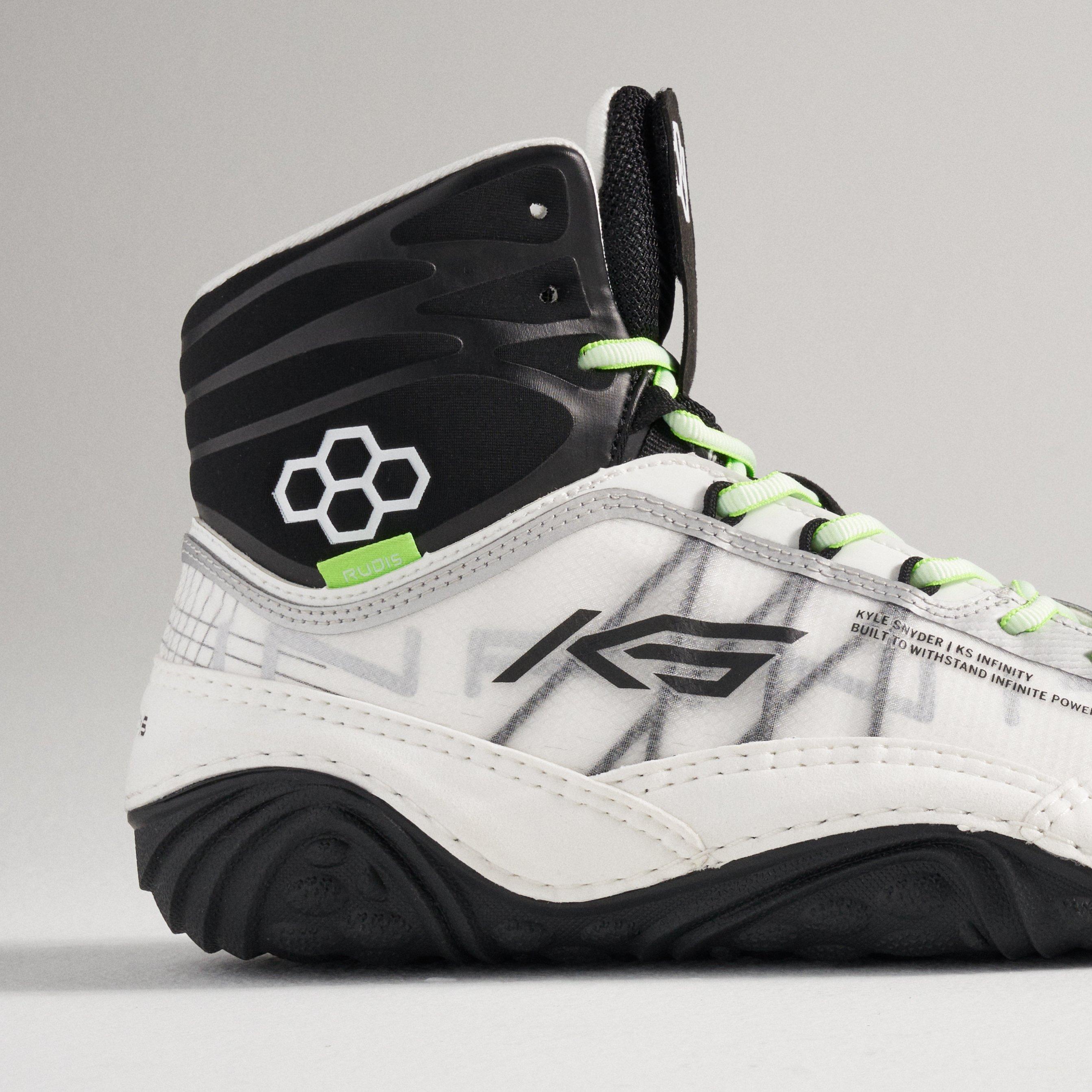 Rudis KS Infinity "Yang White/Lime" Men's Wrestling Shoe - WHITE/LIME Thumbnail View 7