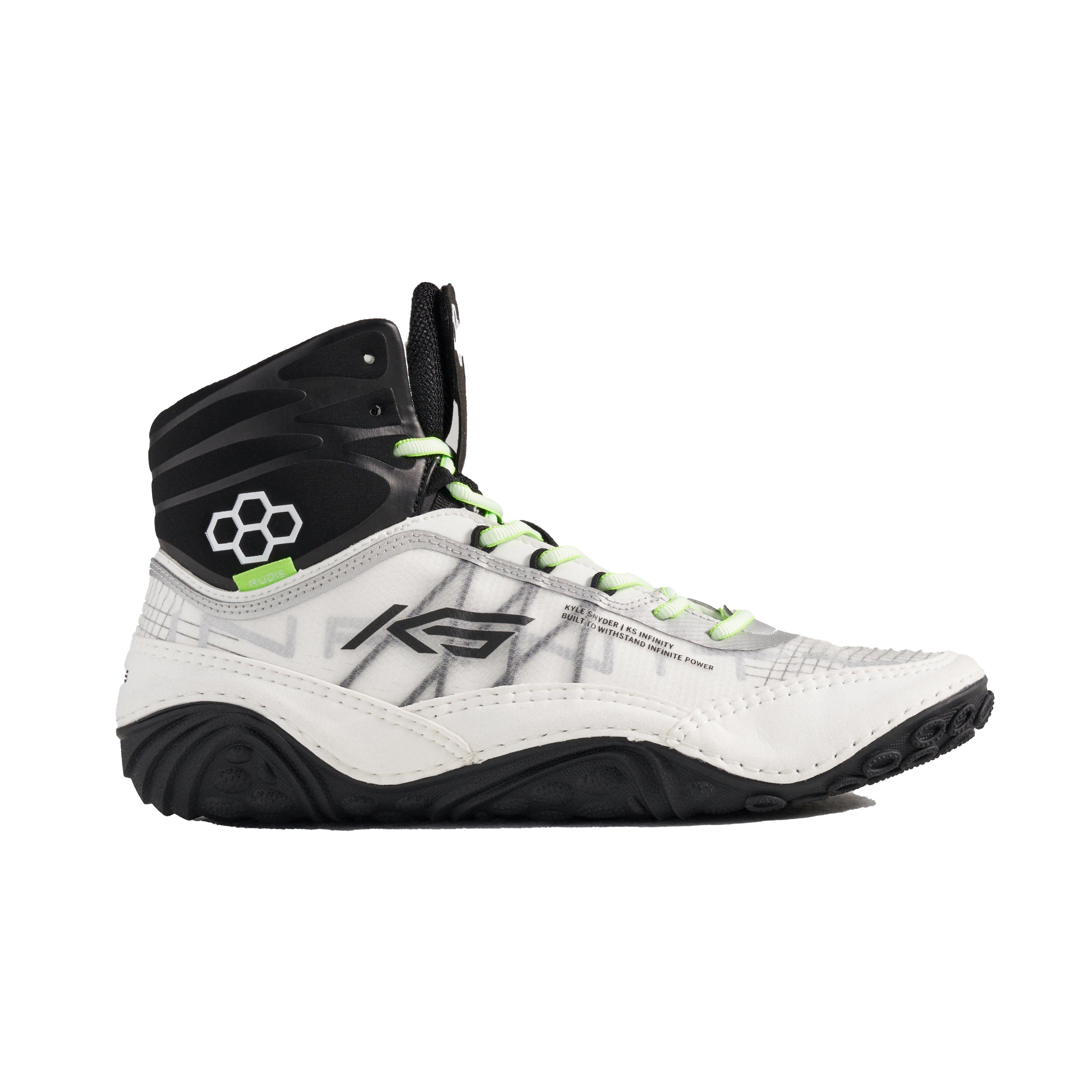 Rudis KS Infinity Yang White/Lime Men's Wrestling Shoe - Hibbett