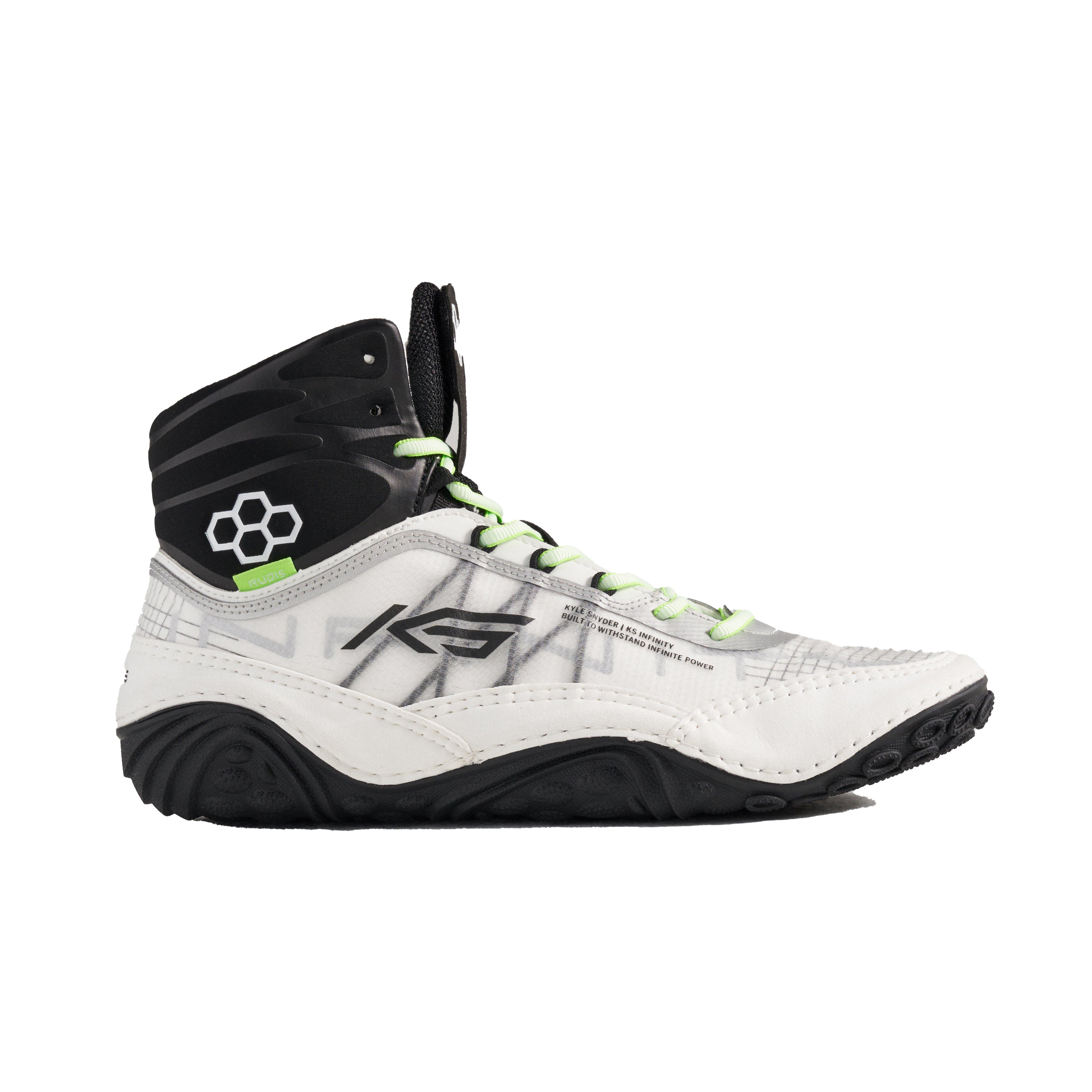 Rudis KS Infinity "Yang White/Lime" Men's Wrestling Shoe - WHITE/LIME Thumbnail View 1