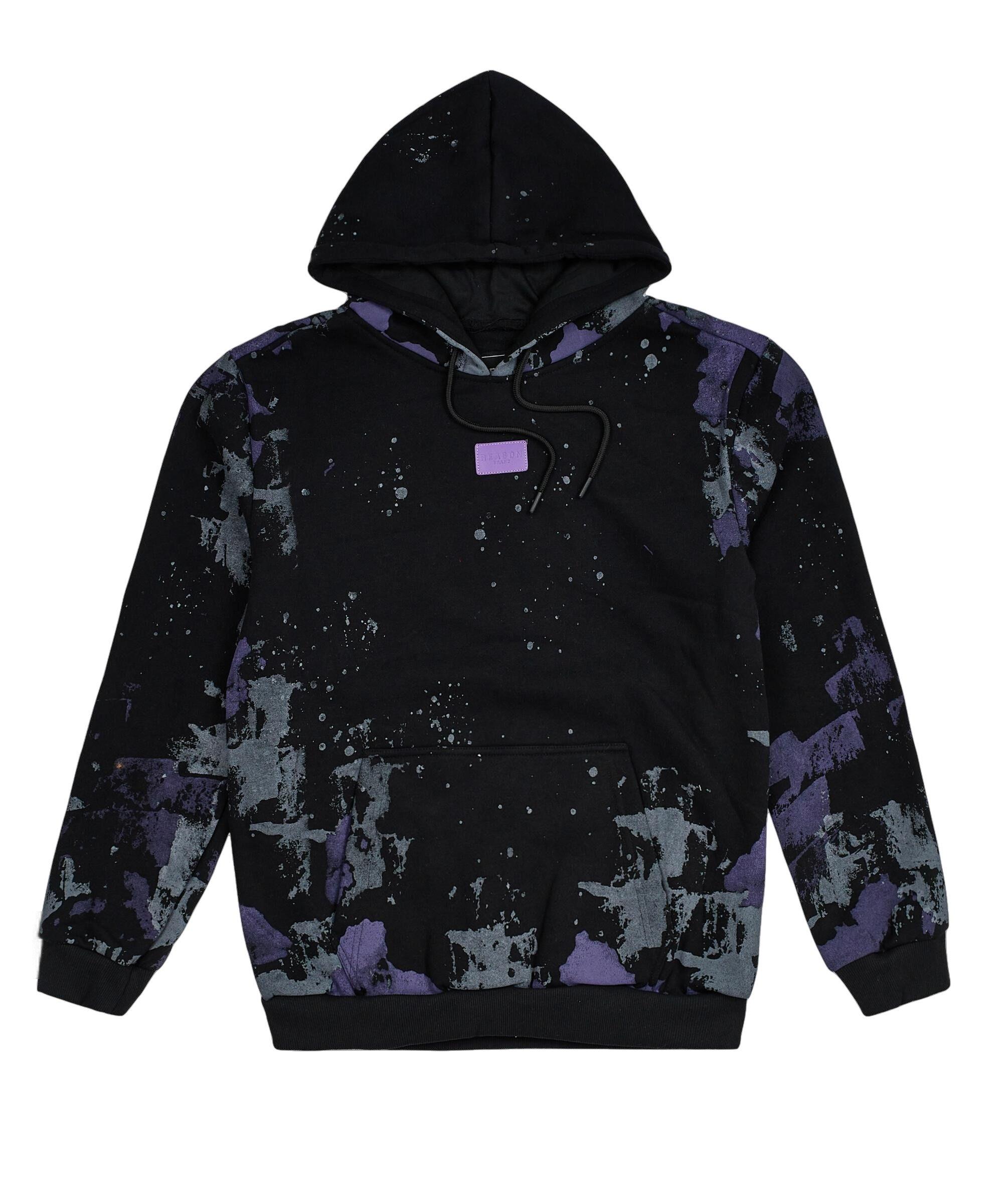 Reason Boys' Sponge Paint Hoodie - BLACK/PURPLE Thumbnail View 1