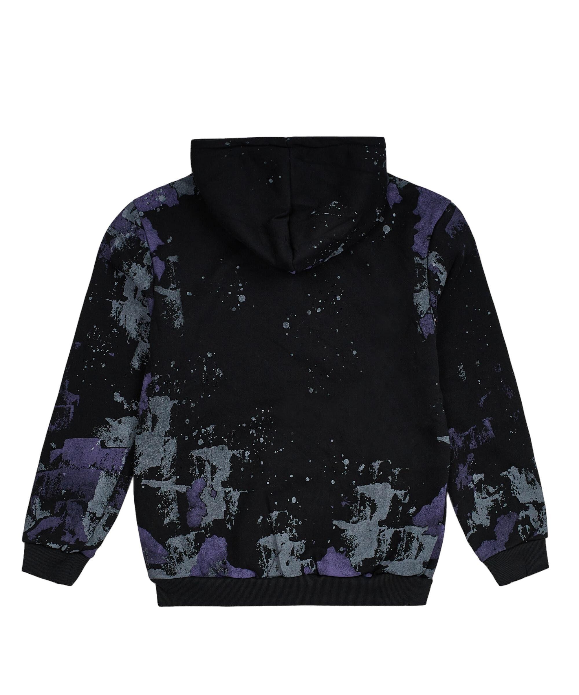 Reason Boys' Sponge Paint Hoodie - BLACK/PURPLE Thumbnail View 2