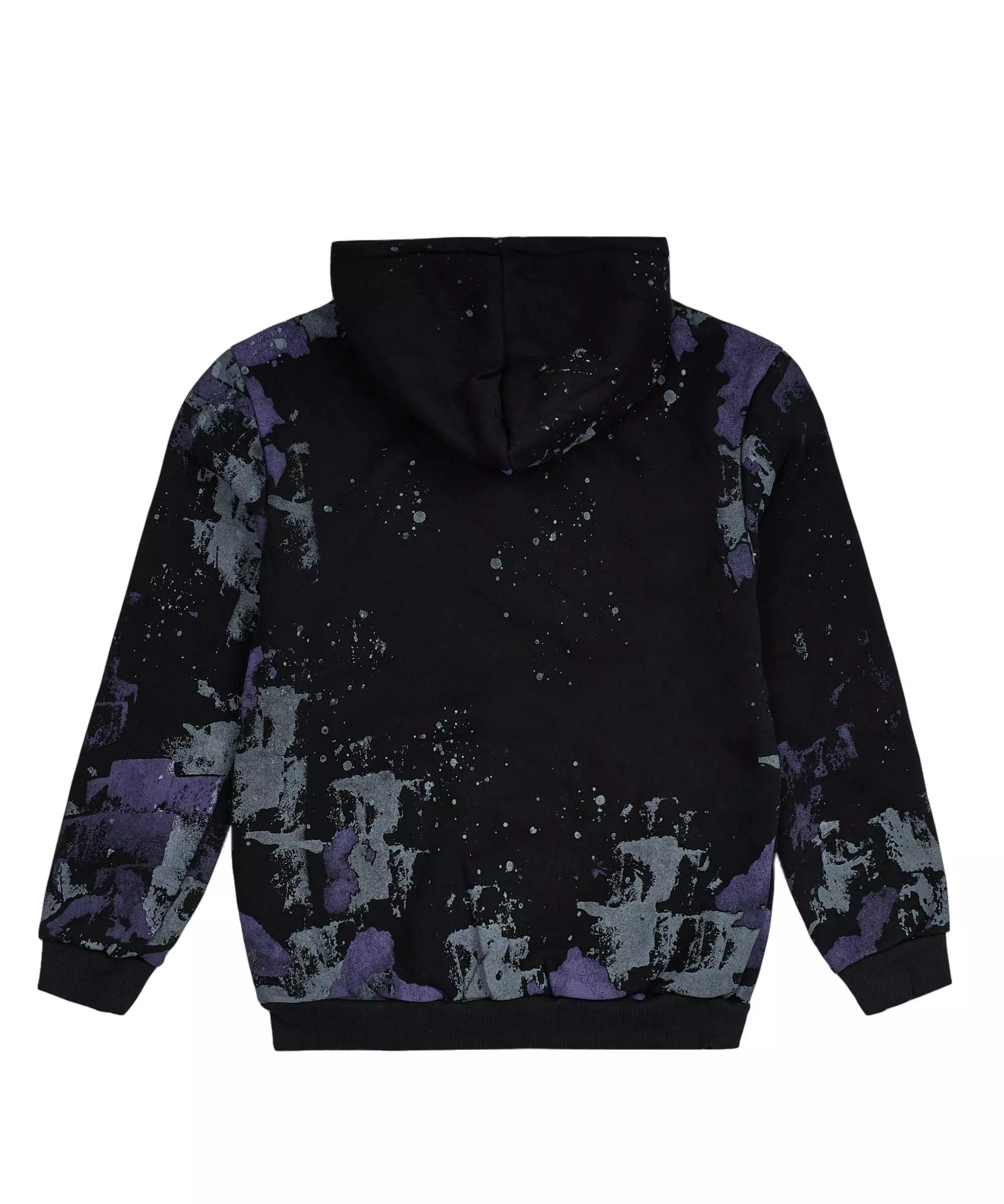 Reason Boys' Sponge Paint Hoodie - BLACK/PURPLE