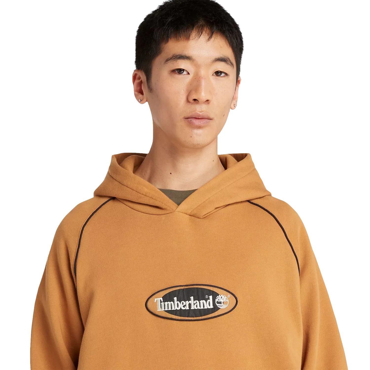 Timberland Men's Oval Logo Hoodie - Wheat - WHEAT Thumbnail View 4