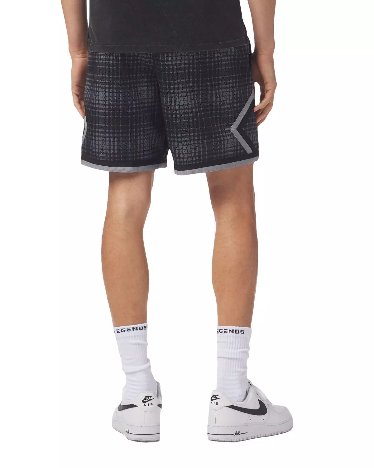Legends Men's Crossover Plaid Shorts - BLACK