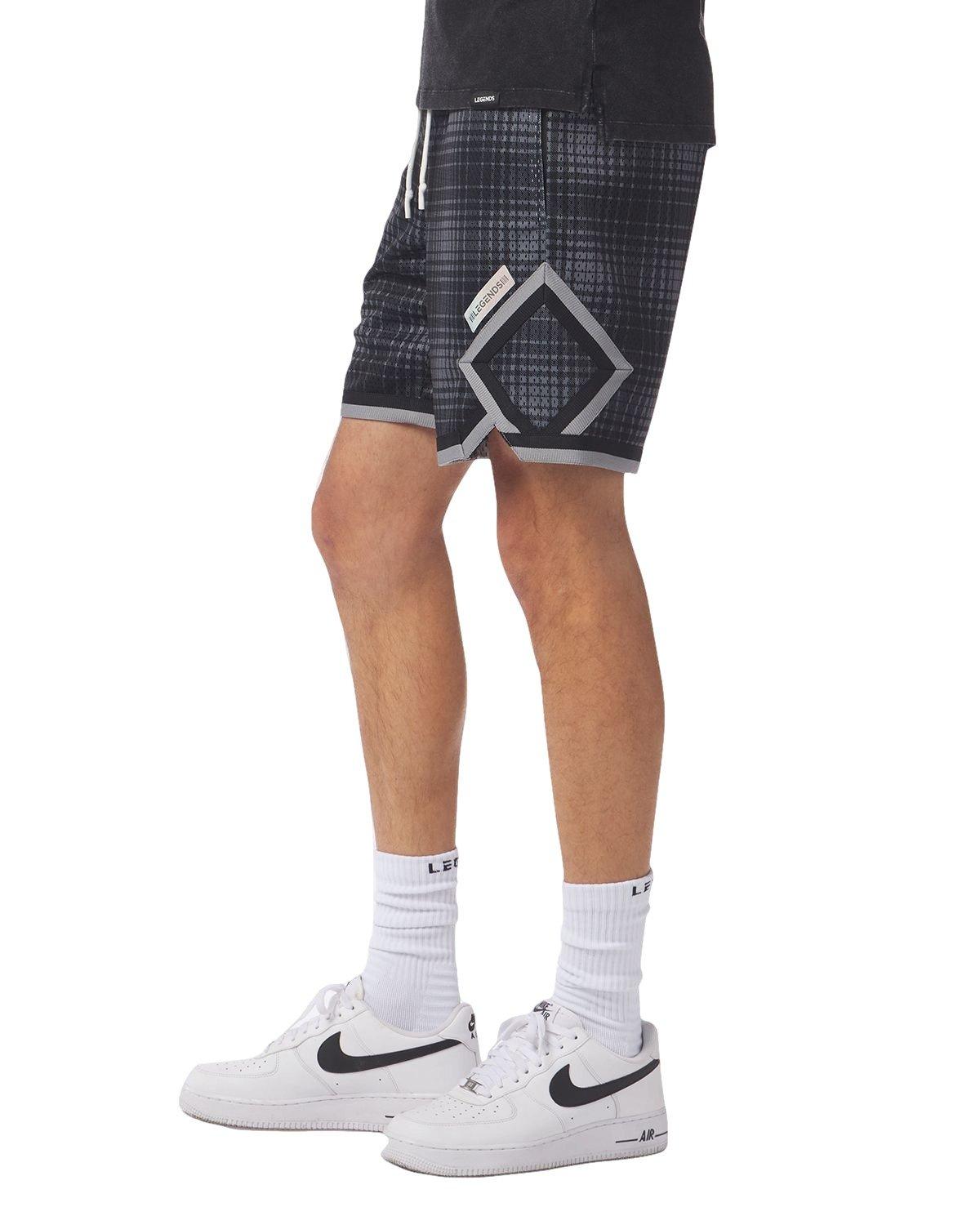 Legends Men's Crossover Plaid Shorts - BLACK Thumbnail View 3