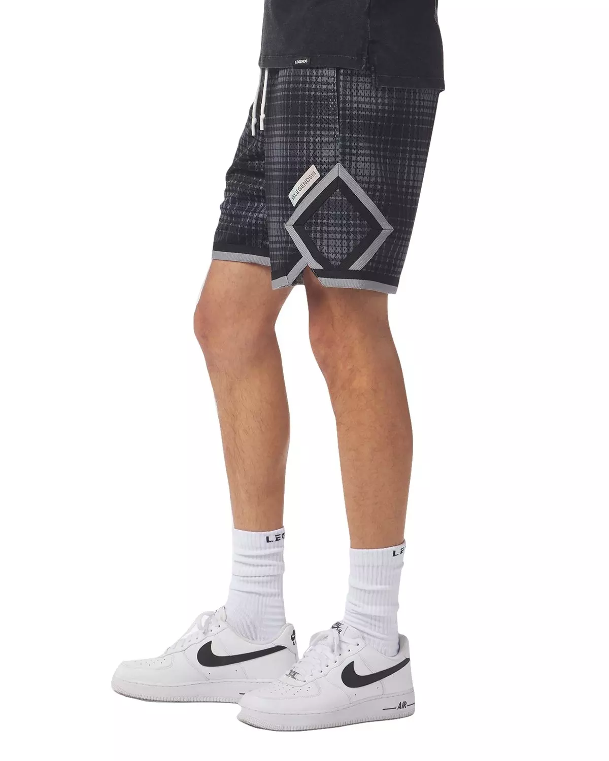 Legends Men's Crossover Plaid Shorts - BLACK