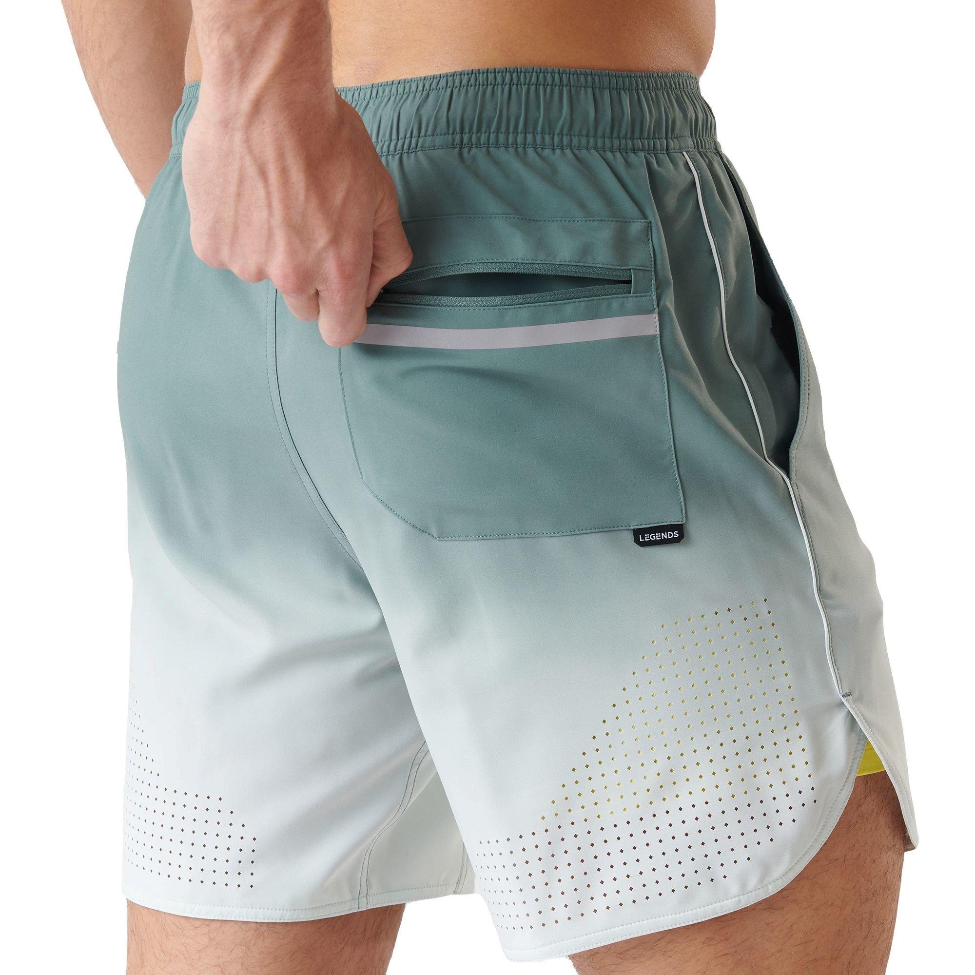 Legends Men's&nbsp;Luka&nbsp;2.0 7-Inch Linerless Shorts - Grey&nbsp; - GREEN Thumbnail View 5