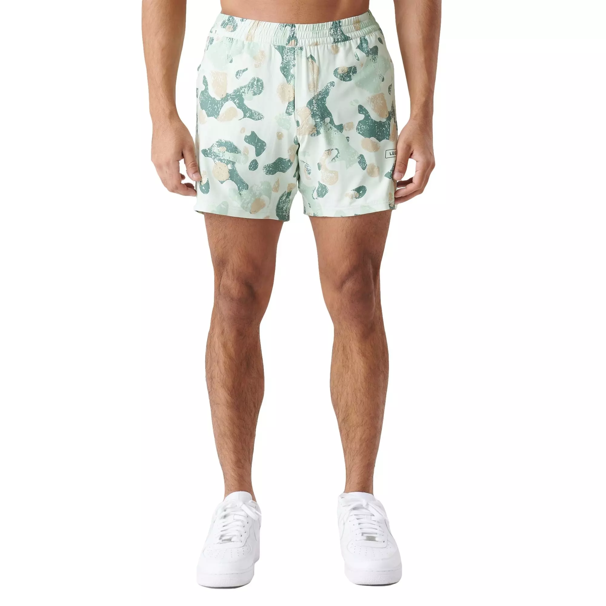 Legends Men's Bishop 7-Inch Linerless Shorts - Camo - LT GREEN