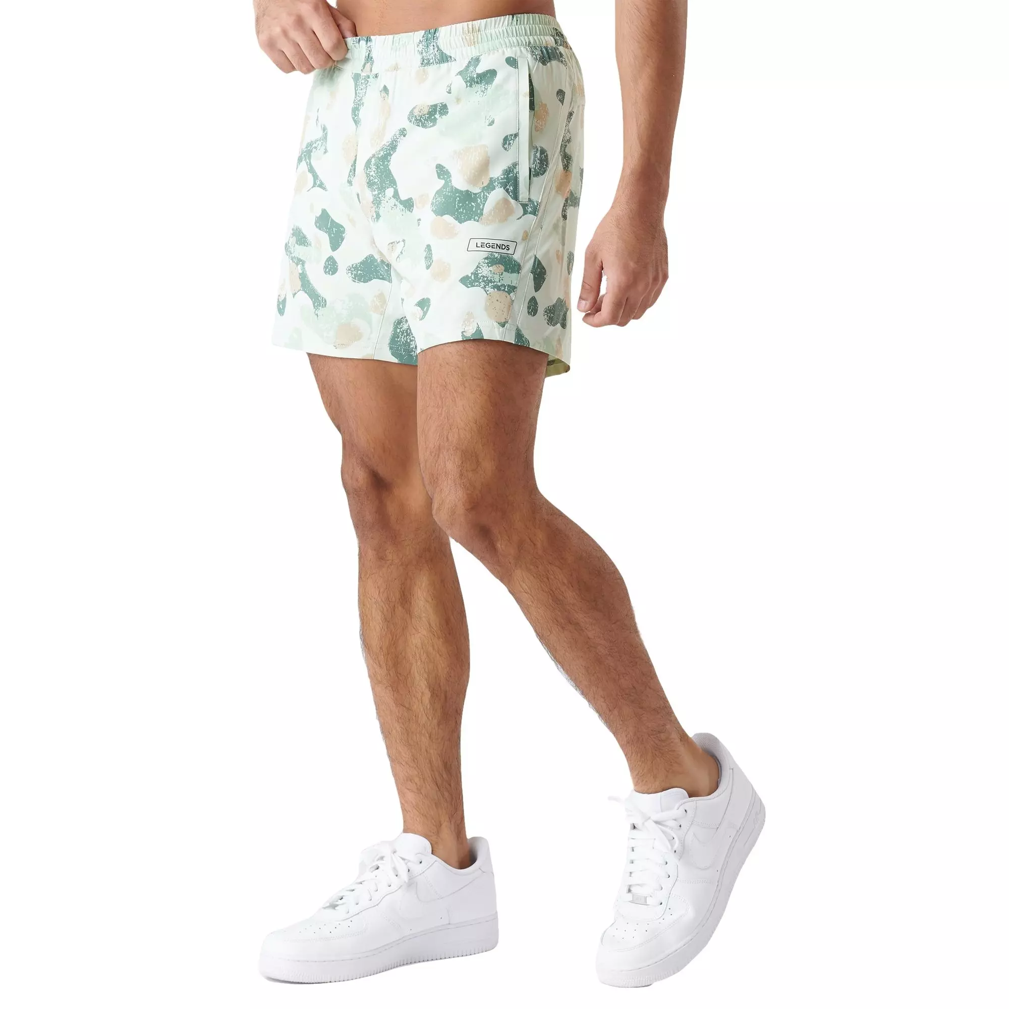 Legends Men's Bishop 7-Inch Linerless Shorts - Camo - LT GREEN