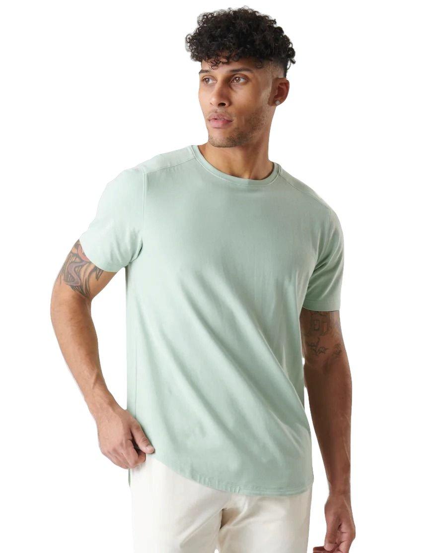 Legends Men's Aviation Curved Hem Tee - LT GREEN Thumbnail View 1