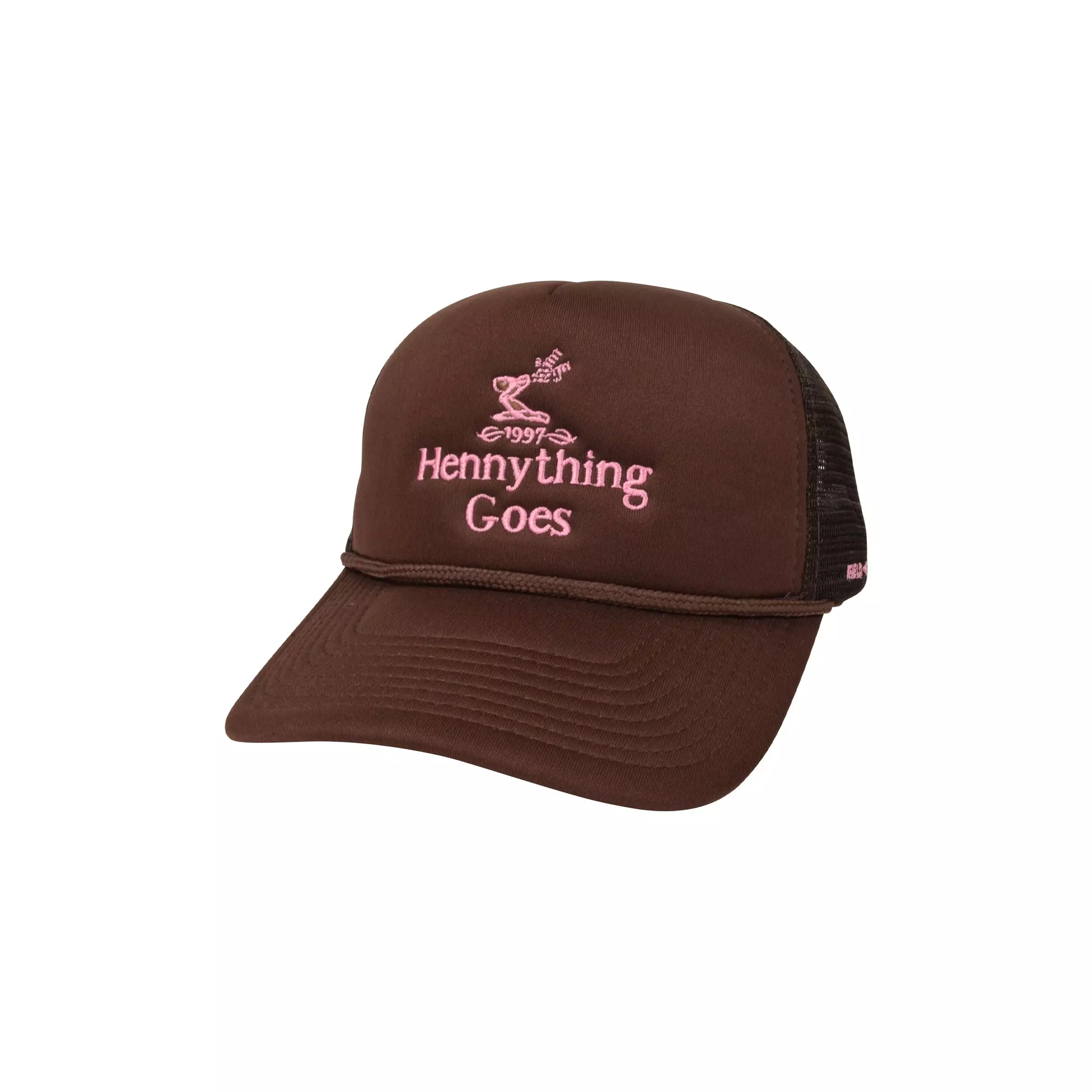 Field Grade Hennything Goes Trucker Snapback-Mocha/Pink - BROWN