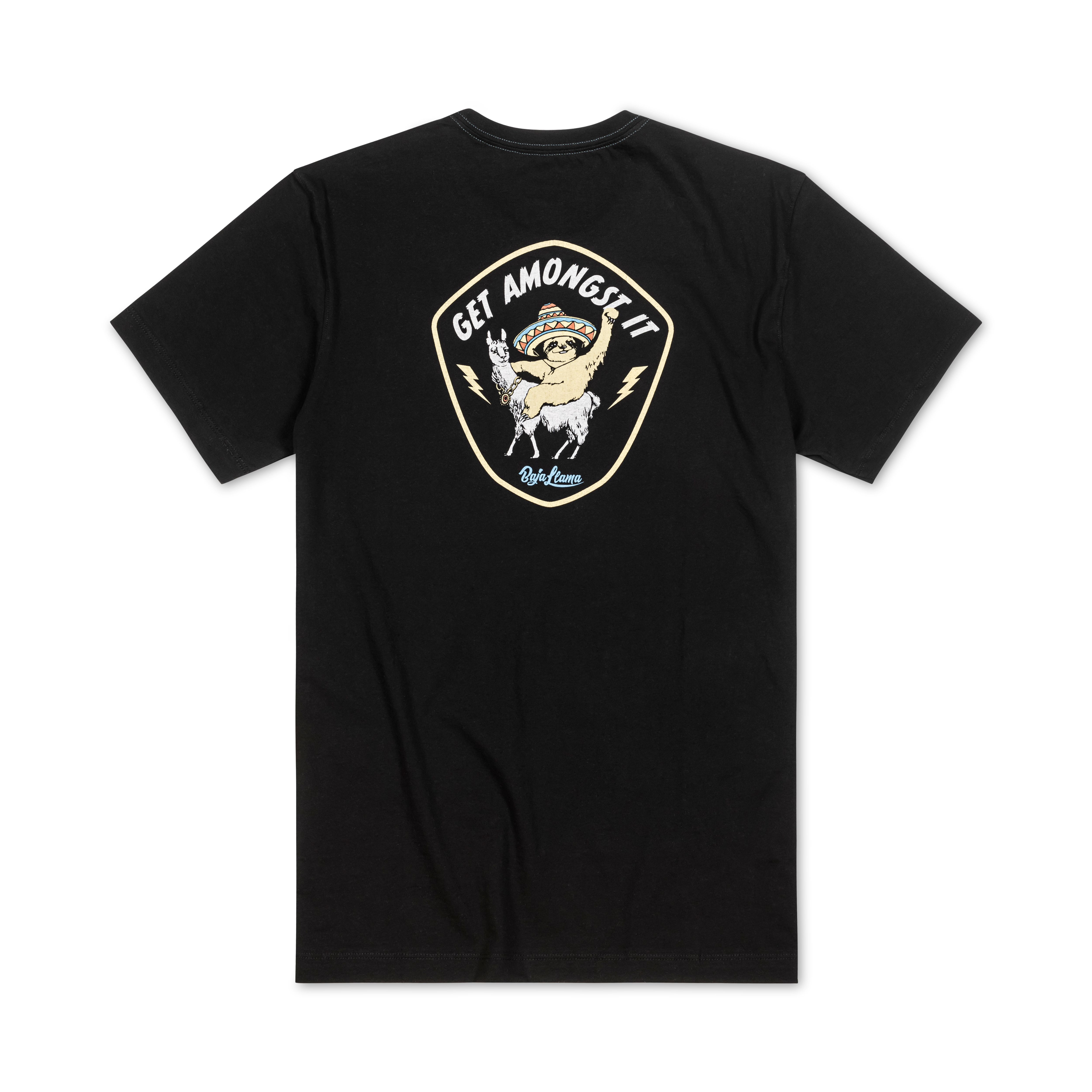 Baja Llama Men's Summertime Hero Tee - BLACK Thumbnail View 2