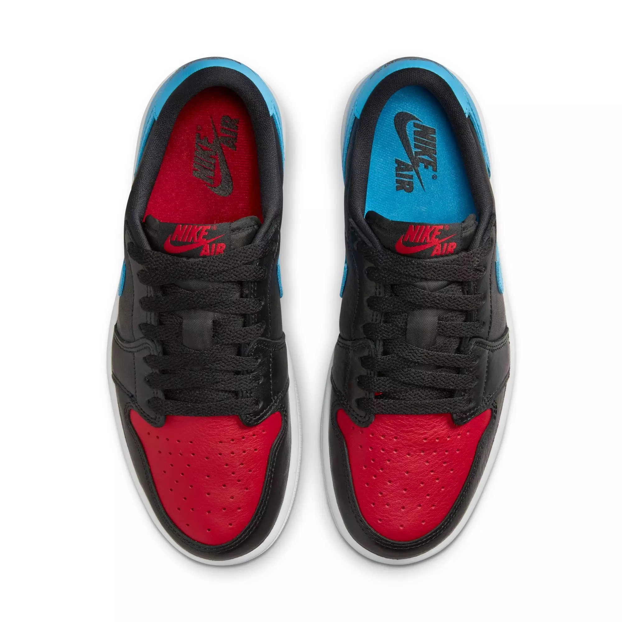 Jordan 1 Low OG "UNC to Chicago" Women's Shoe - BLACK/POWDER BLUE/GYM RED