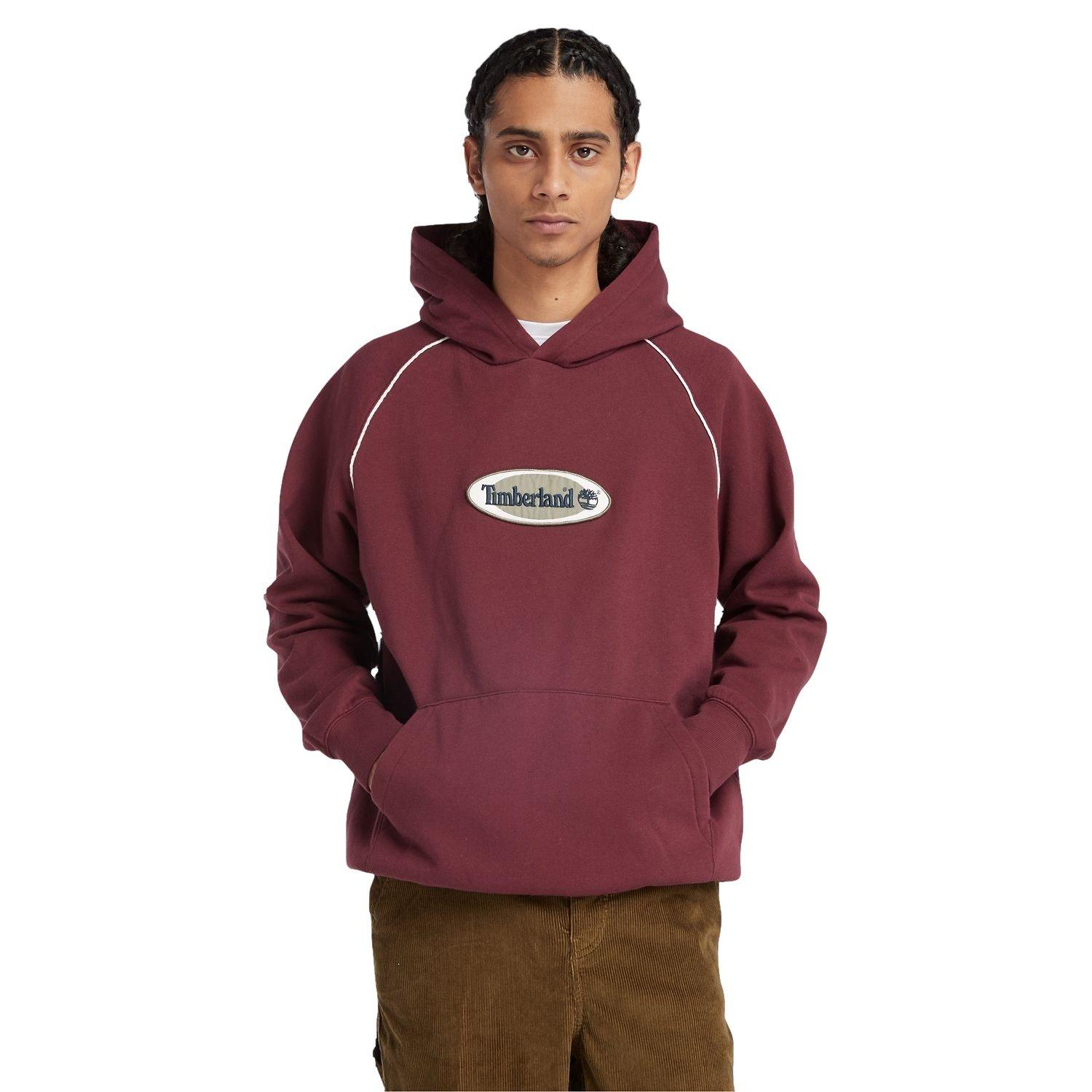 Timberland Men's Oval Logo Hoodie - Port - BURGUNDY