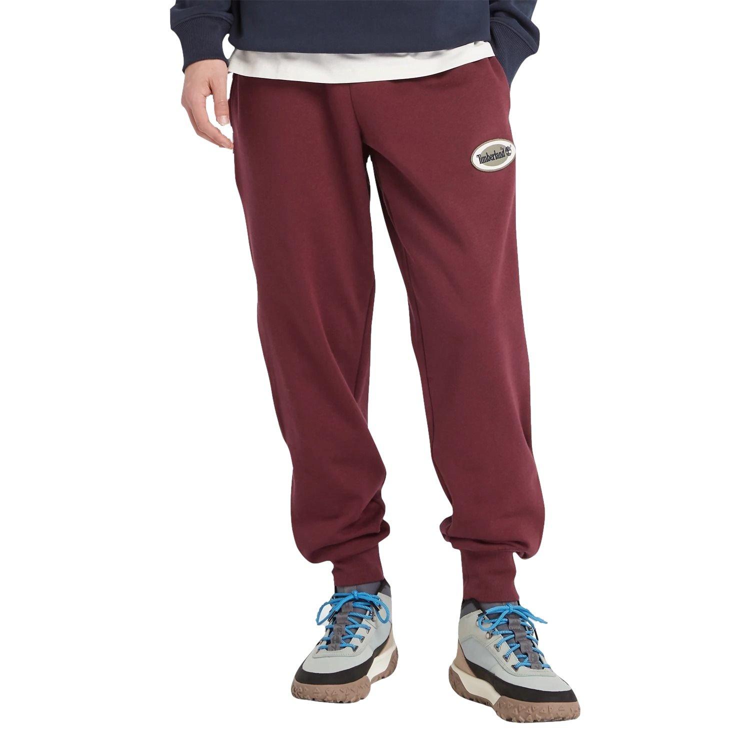 Timberland Men's Oval Logo Sweatpants - Port - BURGUNDY