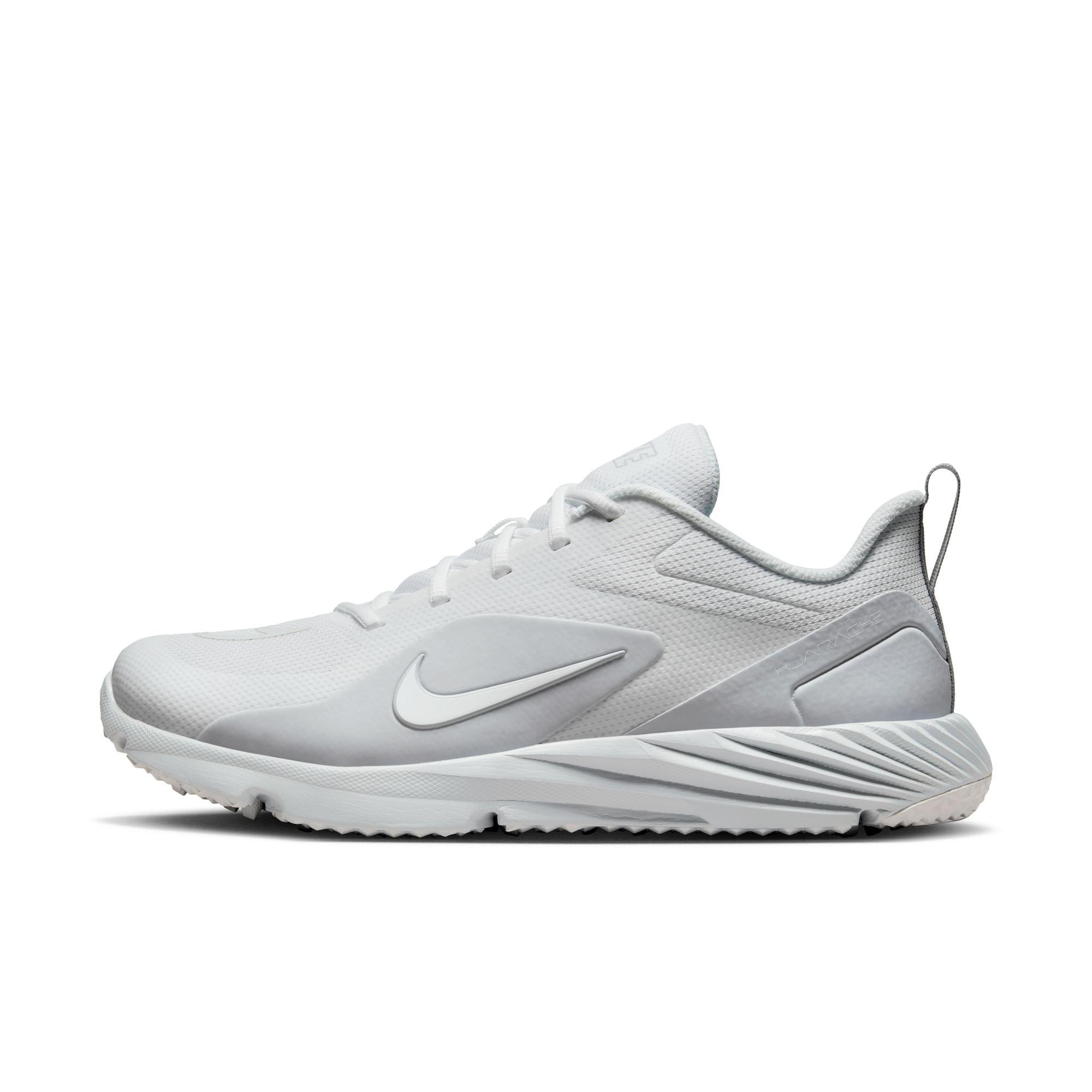 Nike Alpha Huarache 8 Pro Turf "White/Pure Platinum/Wolf Grey" Men's Lacrosse Shoe - WHITE Thumbnail View 4