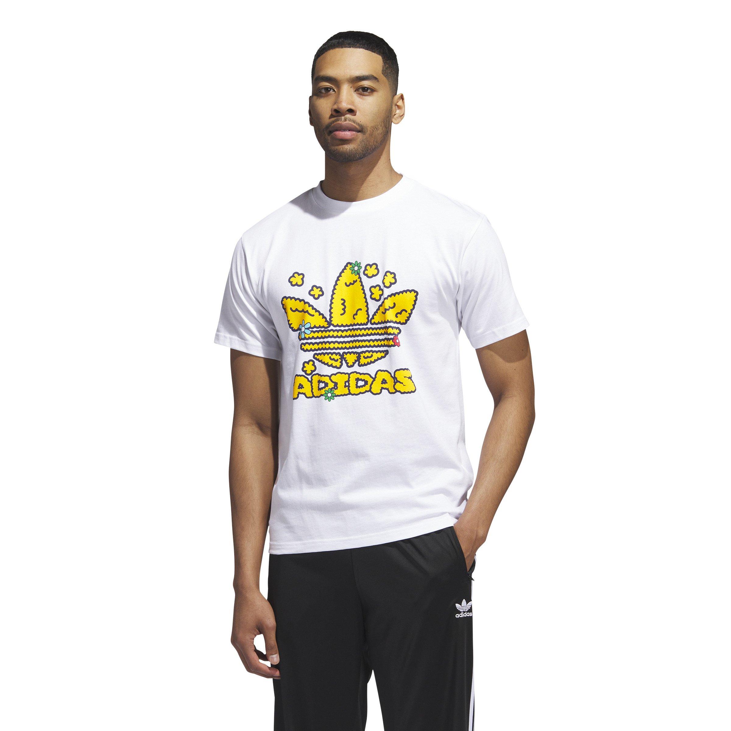 adidas Men's Collegiate Stacked Trefoil Tee - WHITE Thumbnail View 5