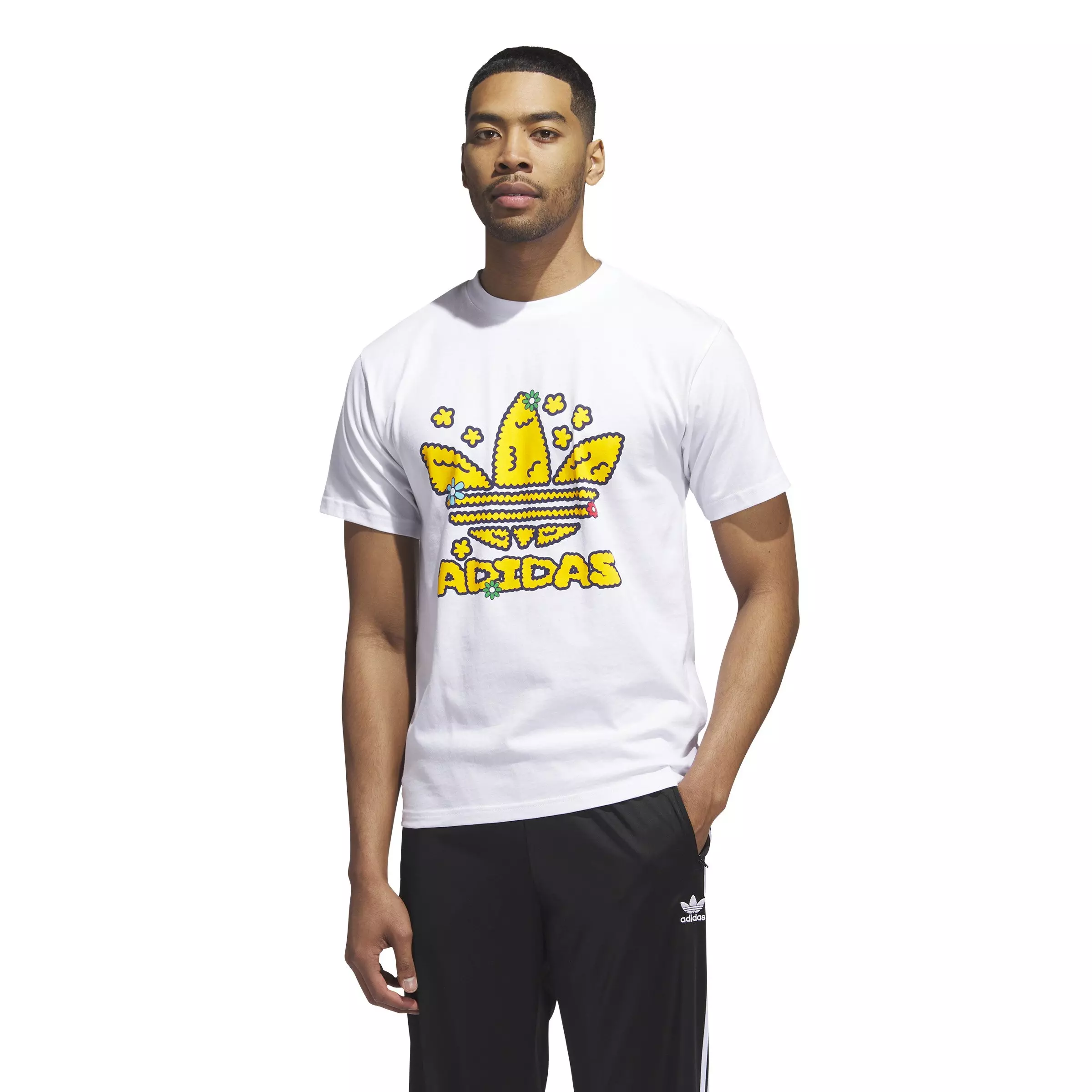 adidas Men's Collegiate Stacked Trefoil Tee - WHITE