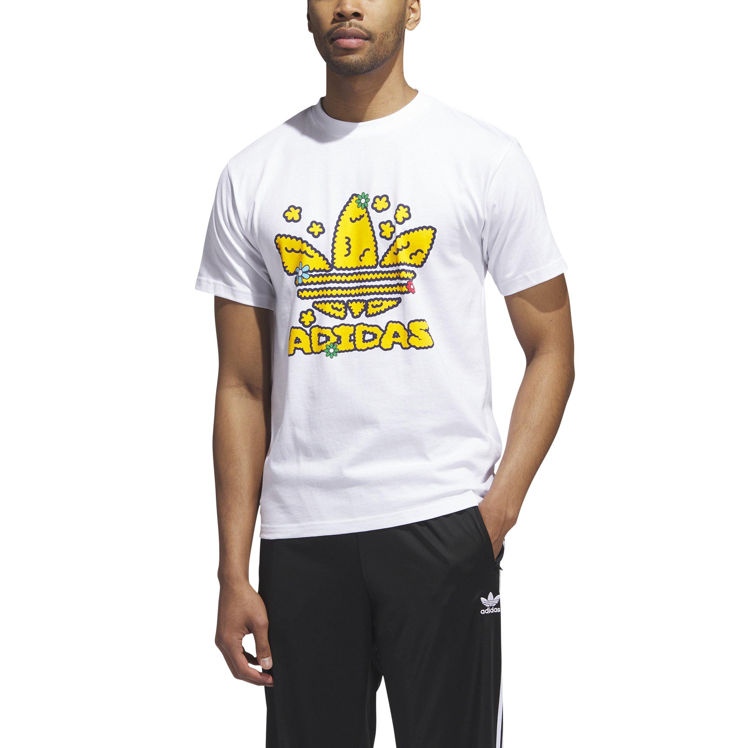 adidas Men's Collegiate Stacked Trefoil Tee - WHITE Thumbnail View 1