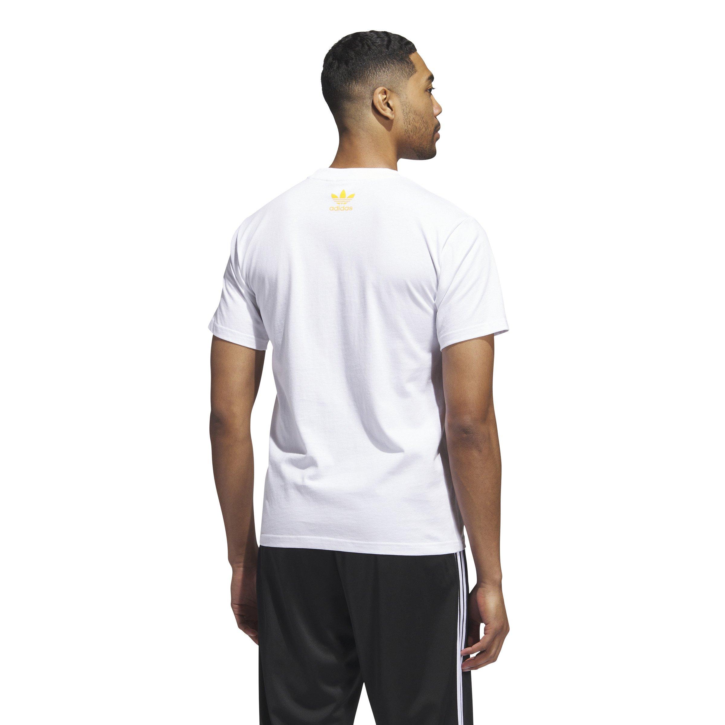 adidas Men's Collegiate Stacked Trefoil Tee - WHITE Thumbnail View 2