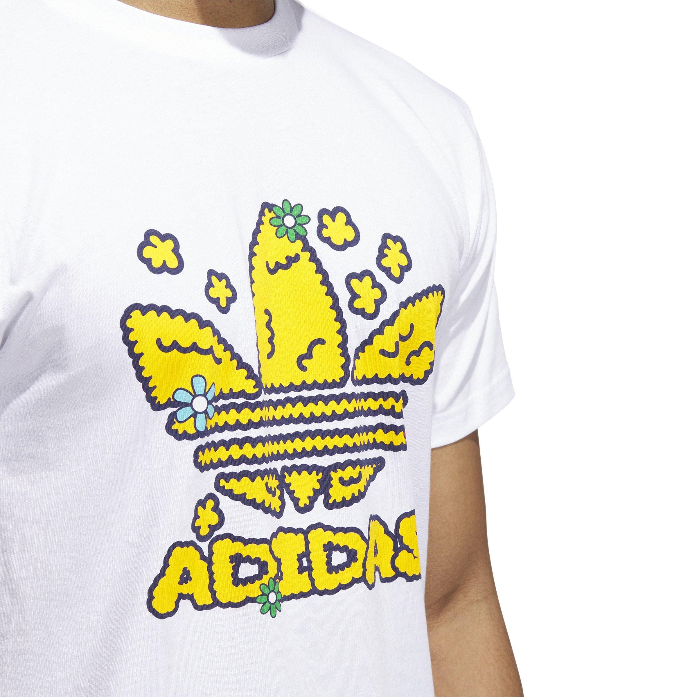 adidas Men's Collegiate Stacked Trefoil Tee - WHITE Thumbnail View 3