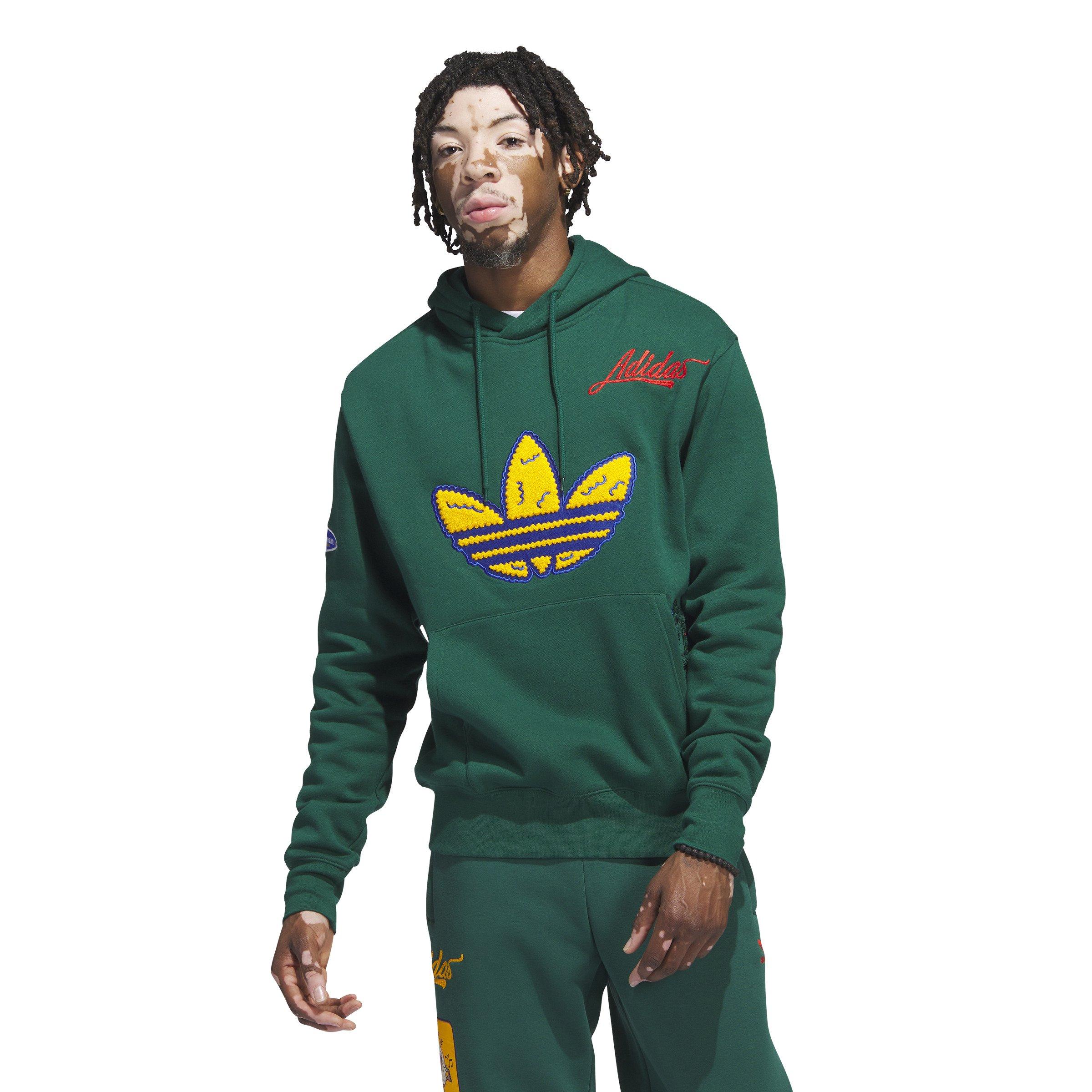 adidas Men's Collegiate Badge Pullover Hoodie - GREEN Thumbnail View 1