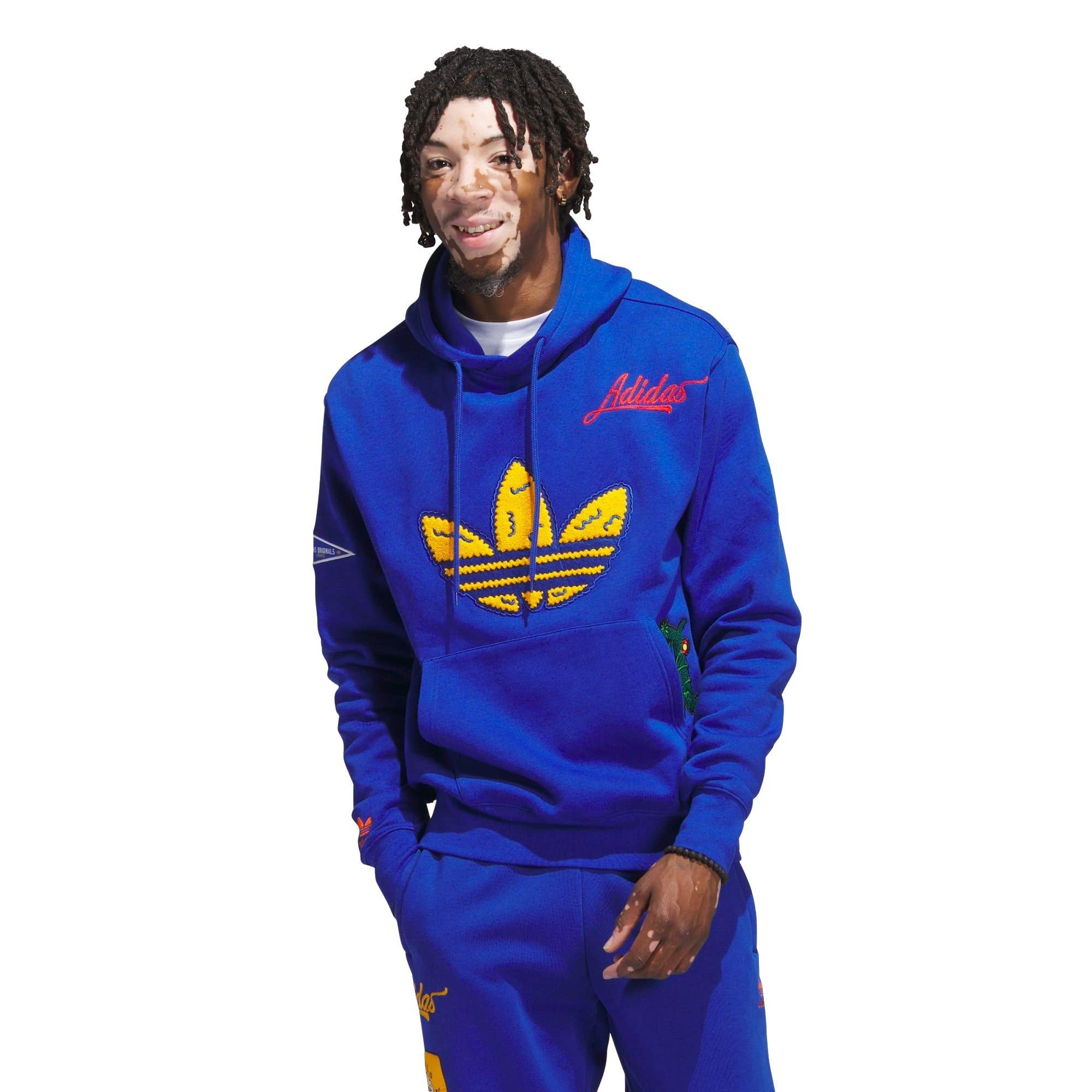 adidas Originals Men s Collegiate Badge Pullover Hoodie Blue Hibbett