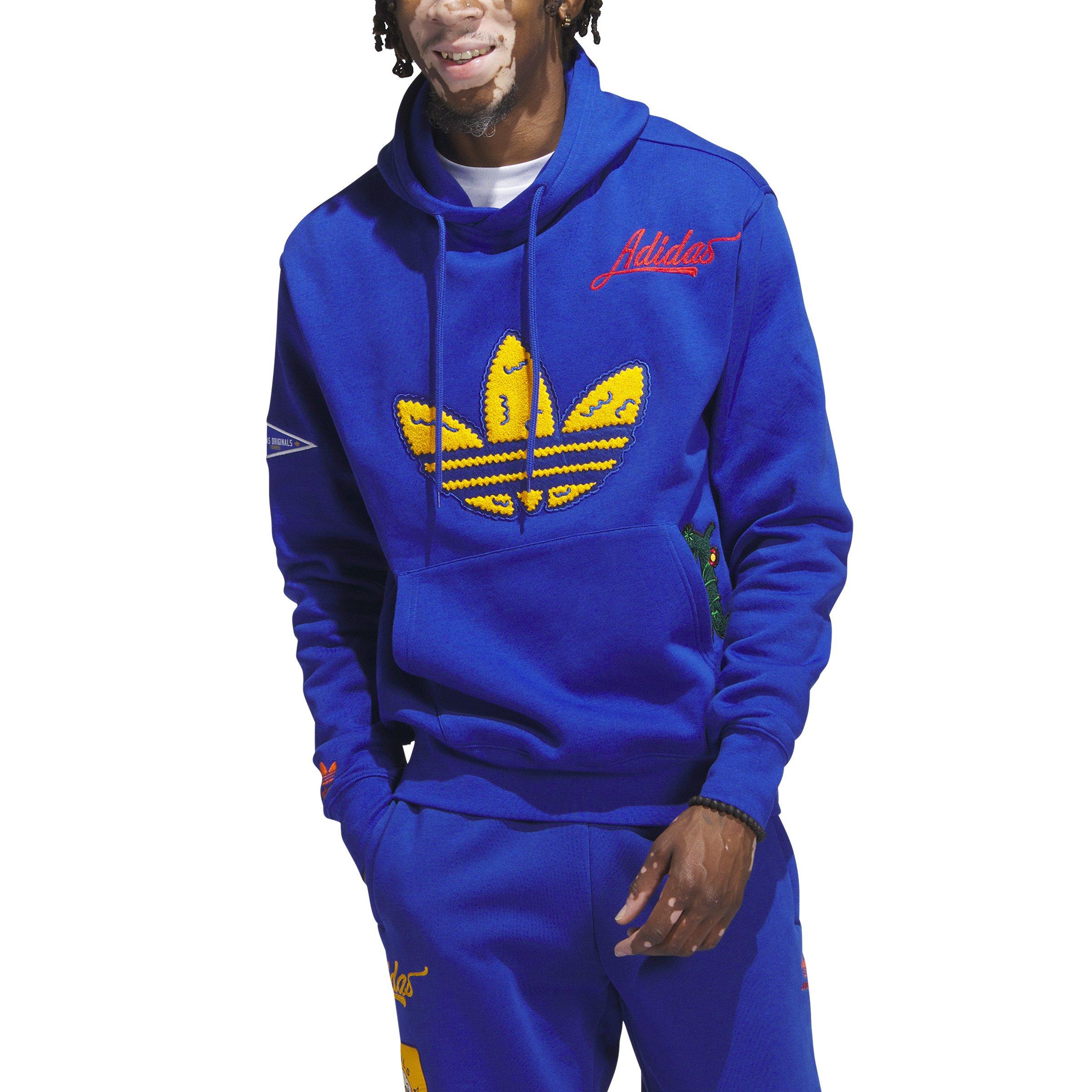 adidas Originals Men's Collegiate Badge Pullover Hoodie-Blue