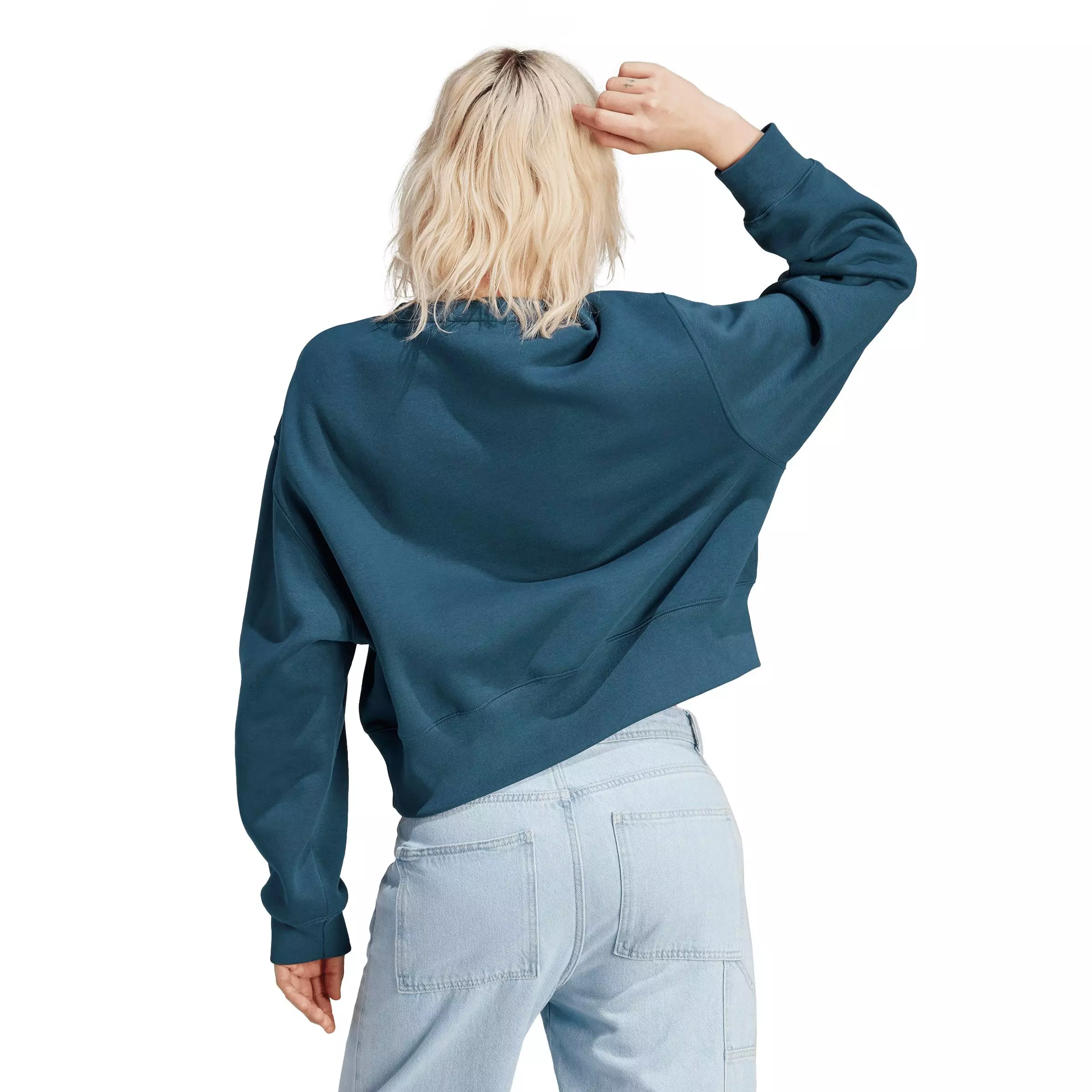 adidas Women's Adicolor Essentials Crew Sweatshirt-Teal - TEAL