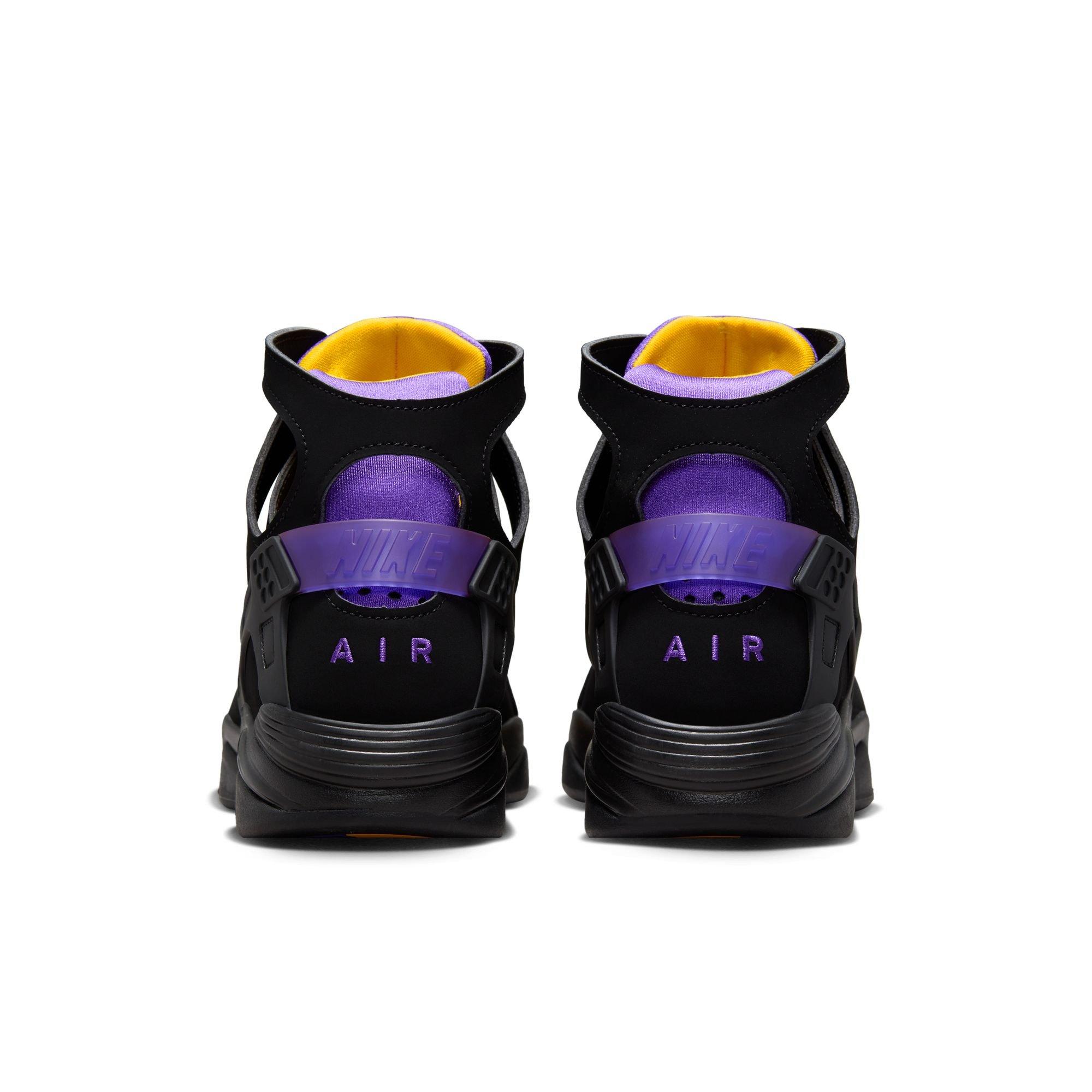Nike Air Flight Huarache "Lakers Away" Men's Shoe - BLACK/VARSITY PURPLE/DEL SOL Thumbnail View 8