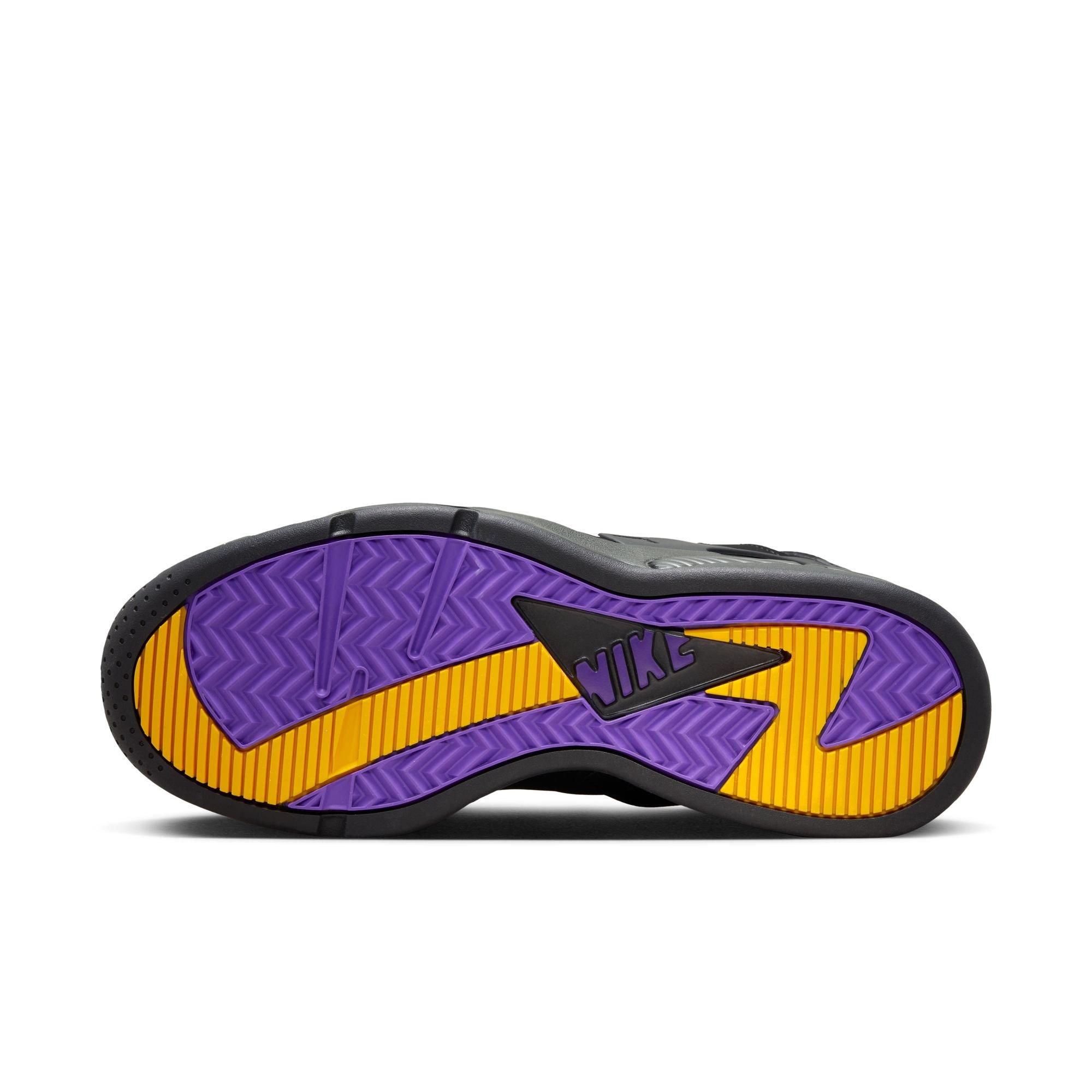 Nike Air Flight Huarache "Lakers Away" Men's Shoe - BLACK/VARSITY PURPLE/DEL SOL Thumbnail View 11