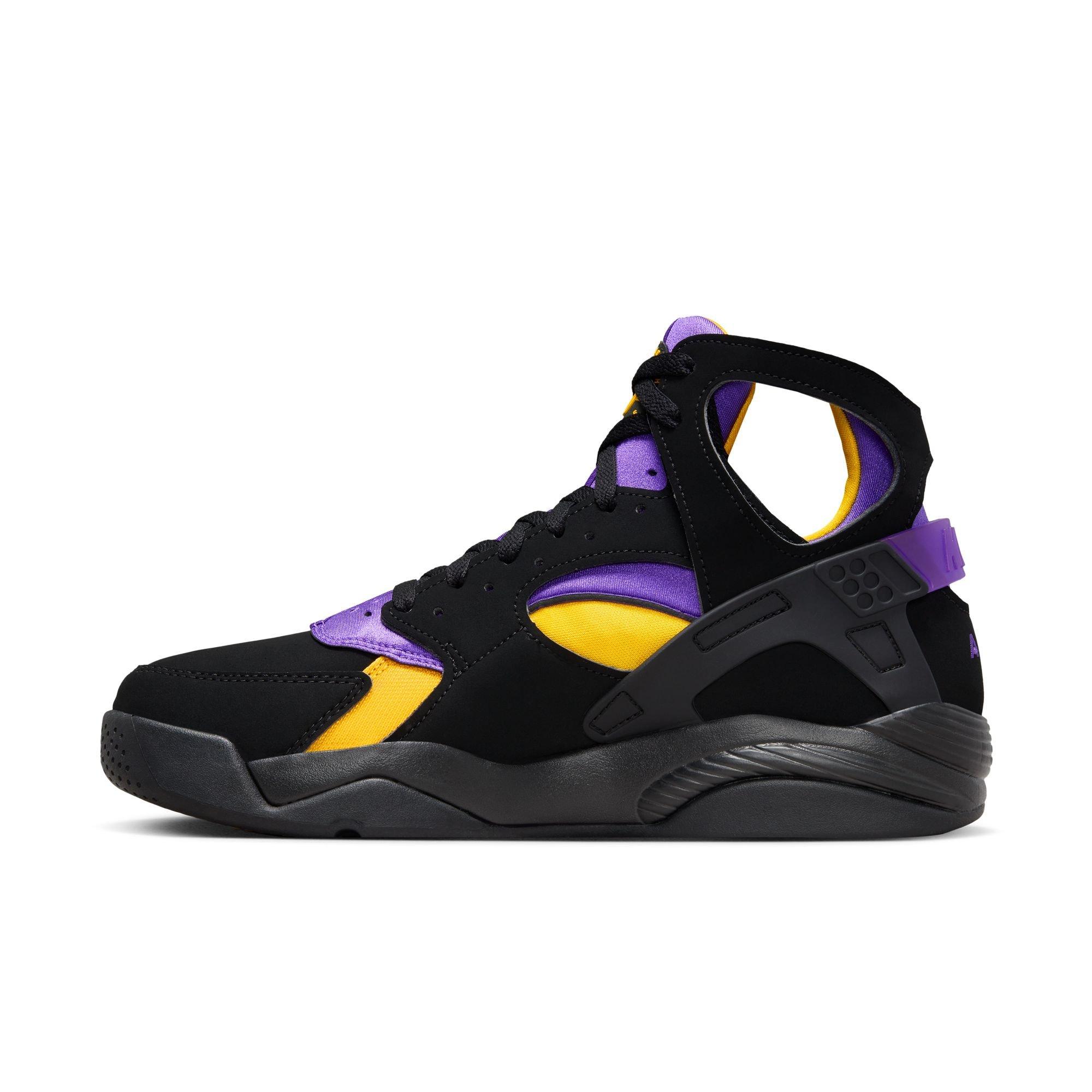 Nike Air Flight Huarache "Lakers Away" Men's Shoe - BLACK/VARSITY PURPLE/DEL SOL Thumbnail View 7
