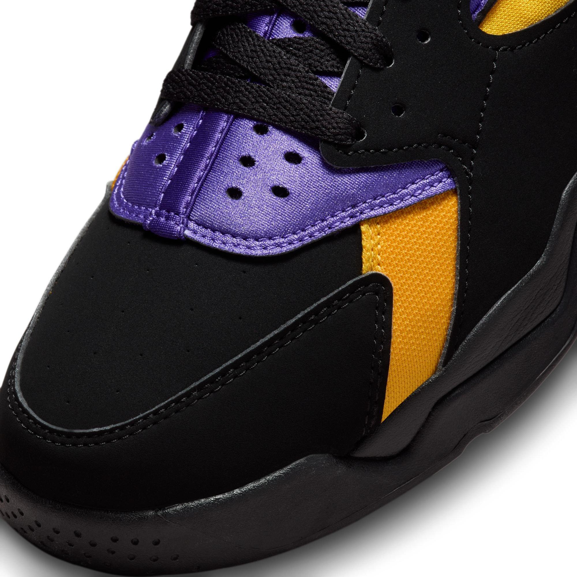 Nike Air Flight Huarache "Lakers Away" Men's Shoe - BLACK/VARSITY PURPLE/DEL SOL Thumbnail View 4