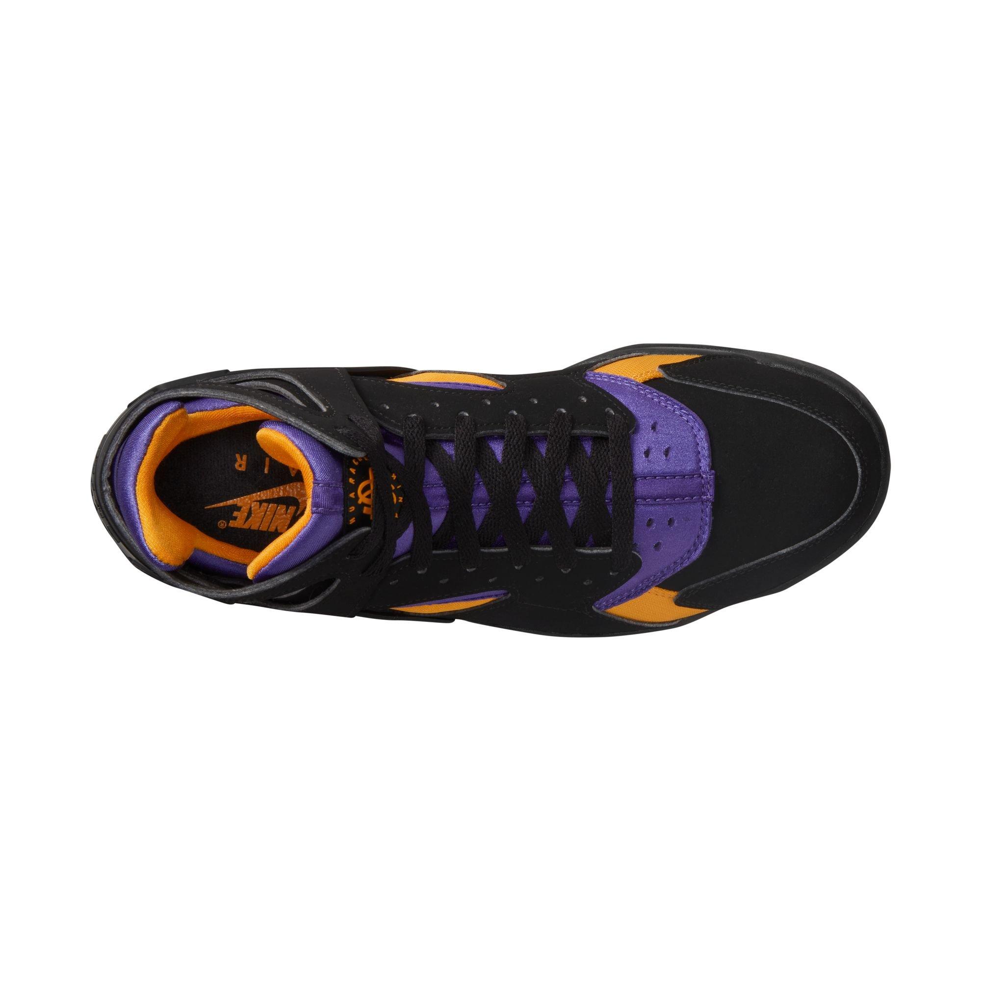 Nike Air Flight Huarache "Lakers Away" Men's Shoe - BLACK/VARSITY PURPLE/DEL SOL Thumbnail View 10