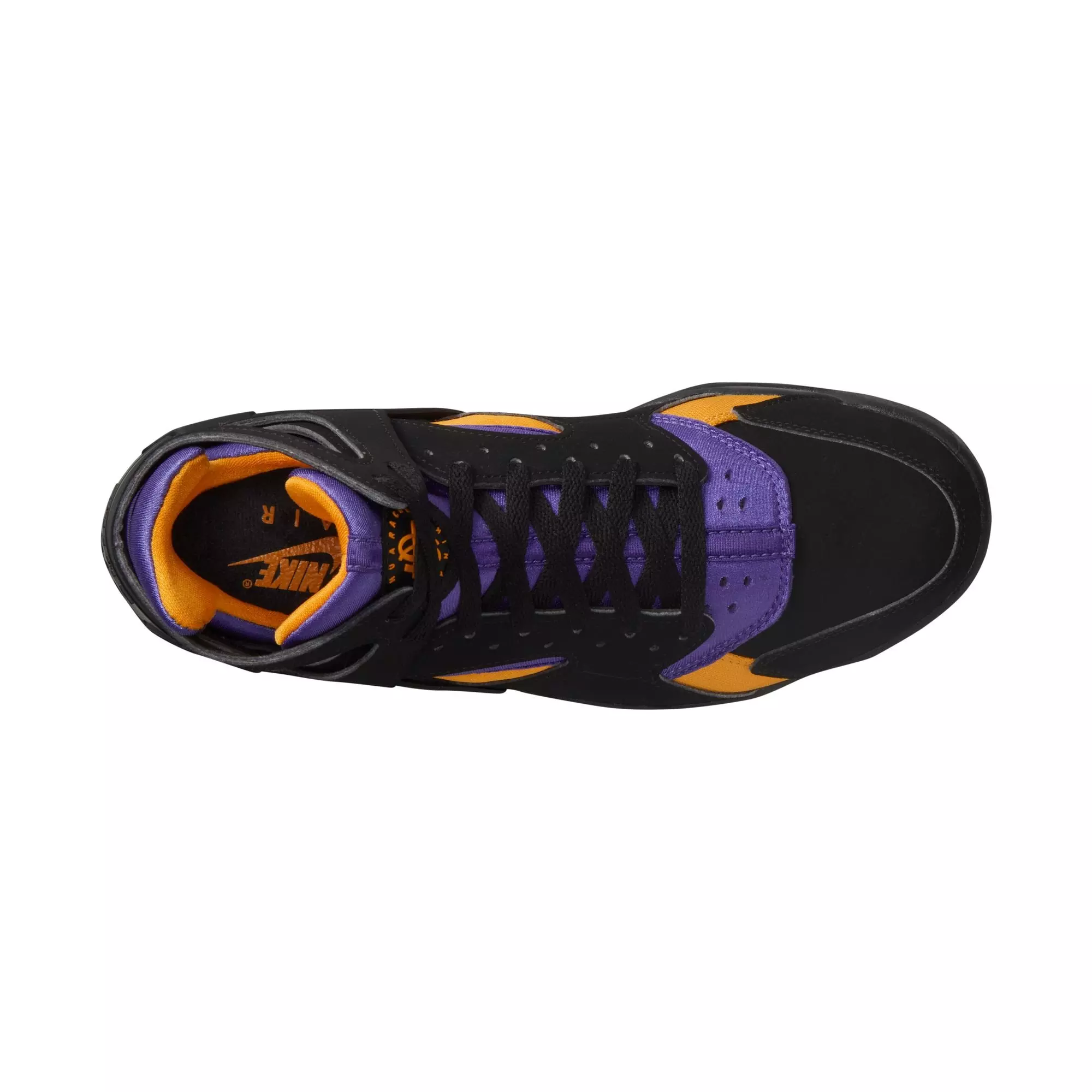 Nike Air Flight Huarache "Lakers Away" Men's Shoe - BLACK/VARSITY PURPLE/DEL SOL