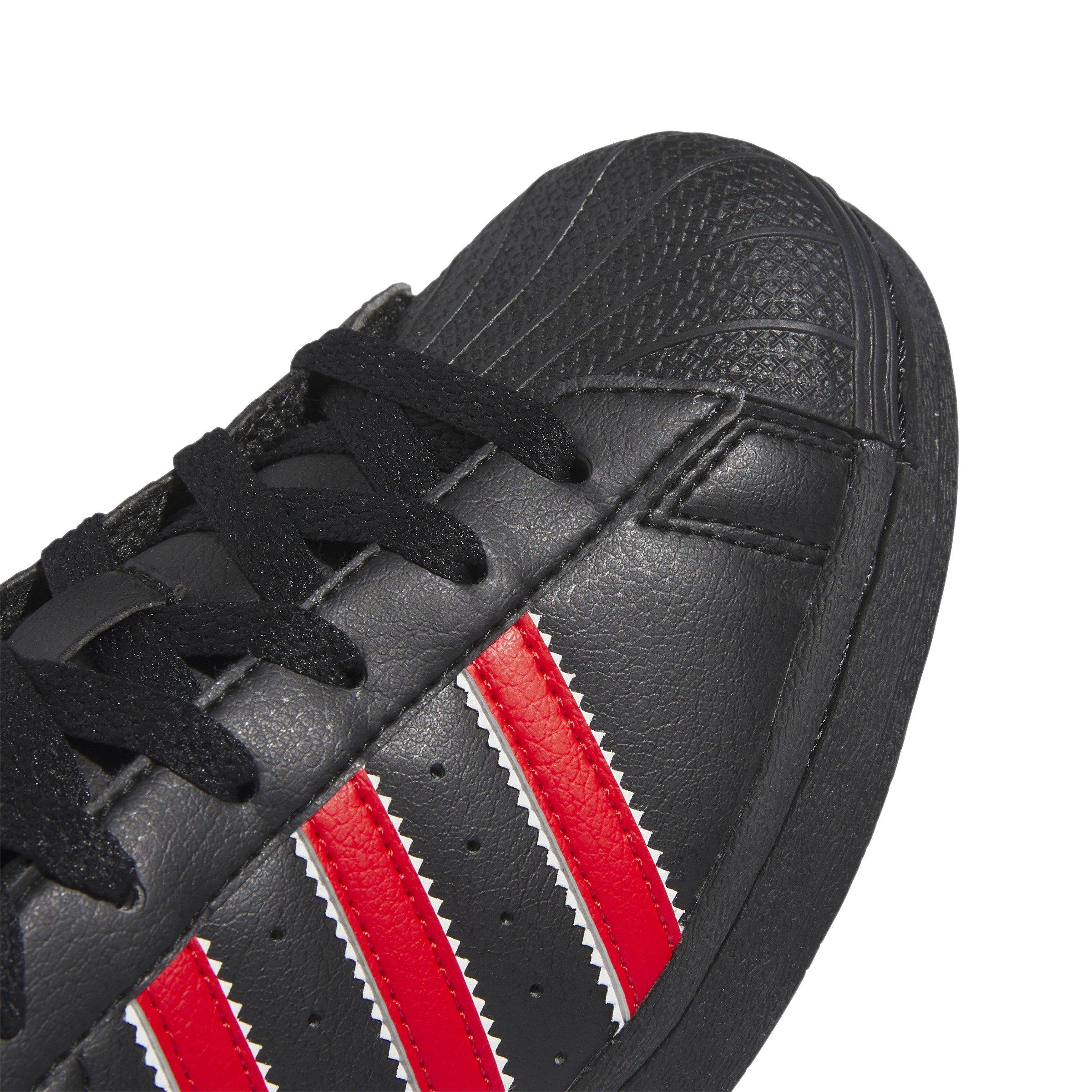 White and red on sale shell toe adidas