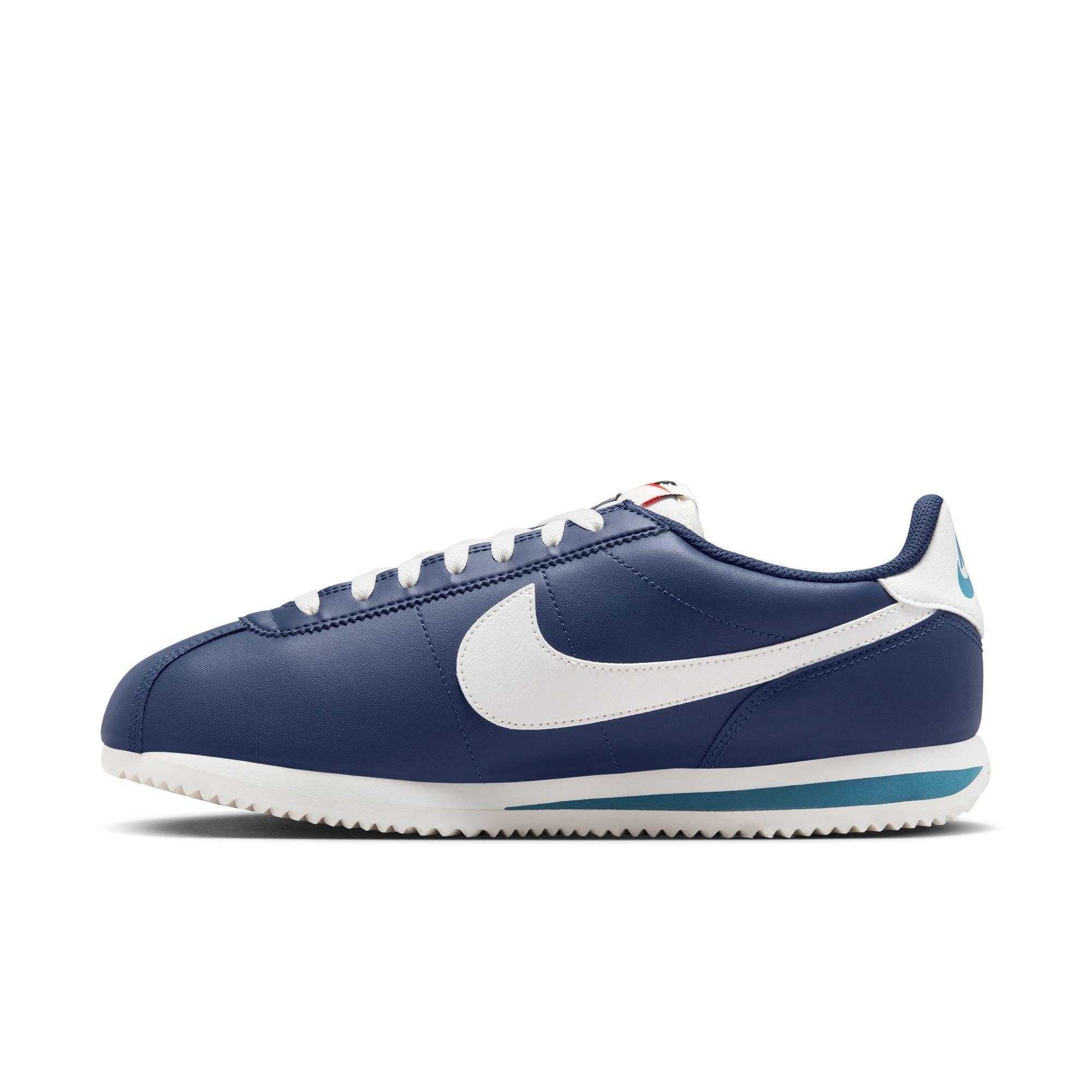 Nike Cortez "Midnight Navy/Sail/Noise Aqua" Men's Shoe - NAVY/WHITE Thumbnail View 10