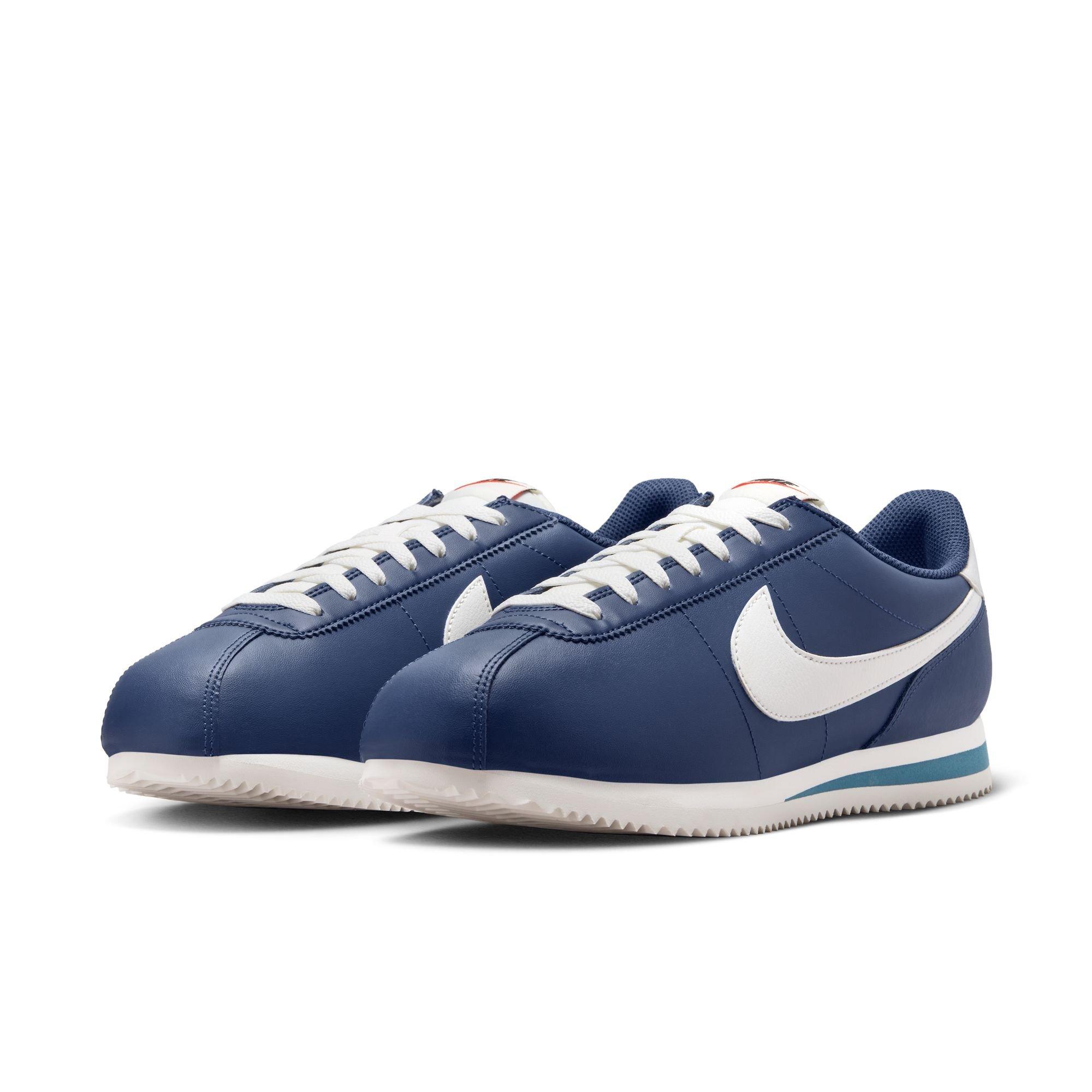 Nike Cortez "Midnight Navy/Sail/Noise Aqua" Men's Shoe - NAVY/WHITE Thumbnail View 3