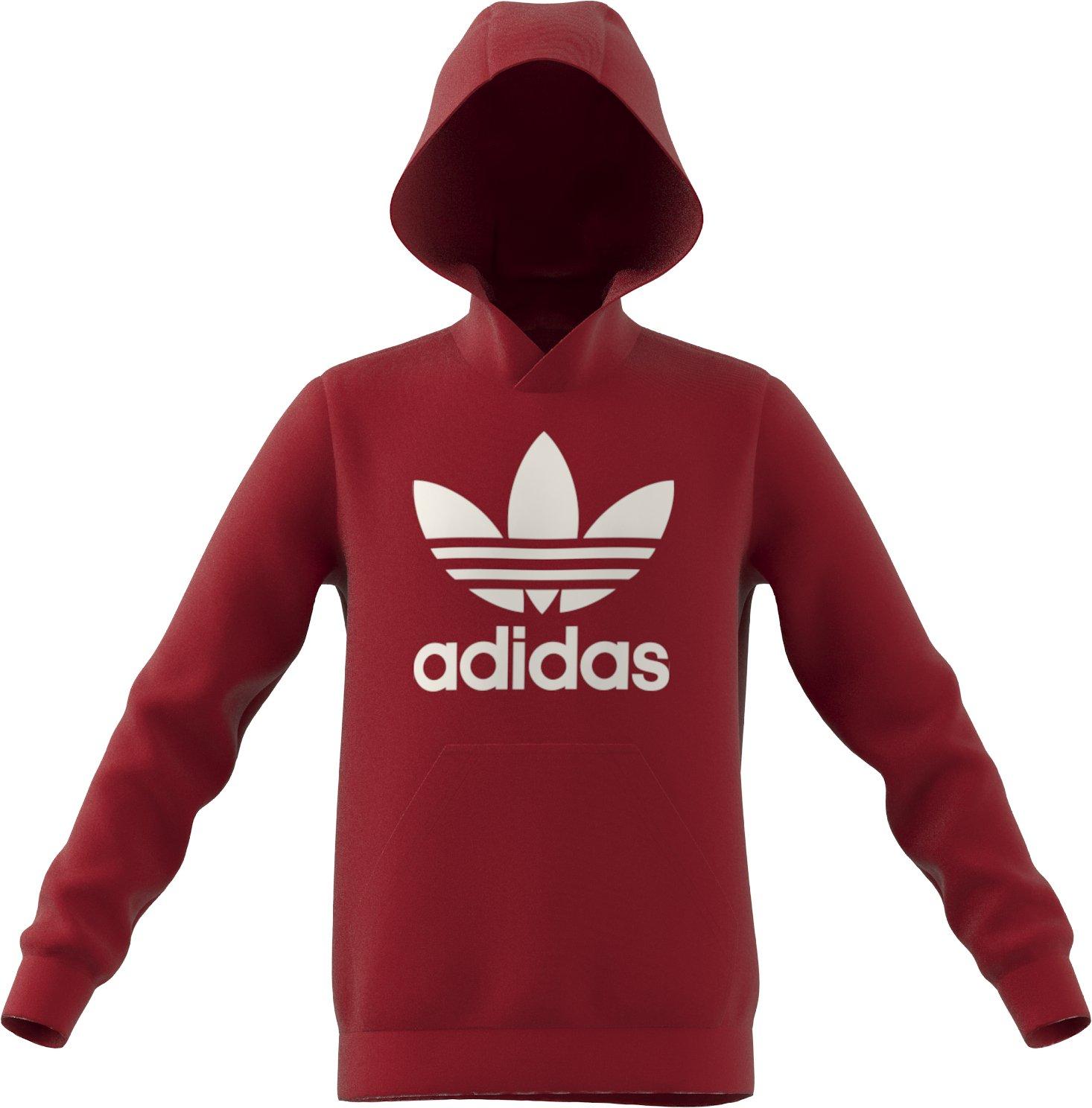 adidas Trefoil Logo Pullover Big Boys' Red Hoodie