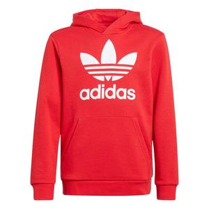adidas Big Boys' Trefoil Logo Pullover Hoodie-Red