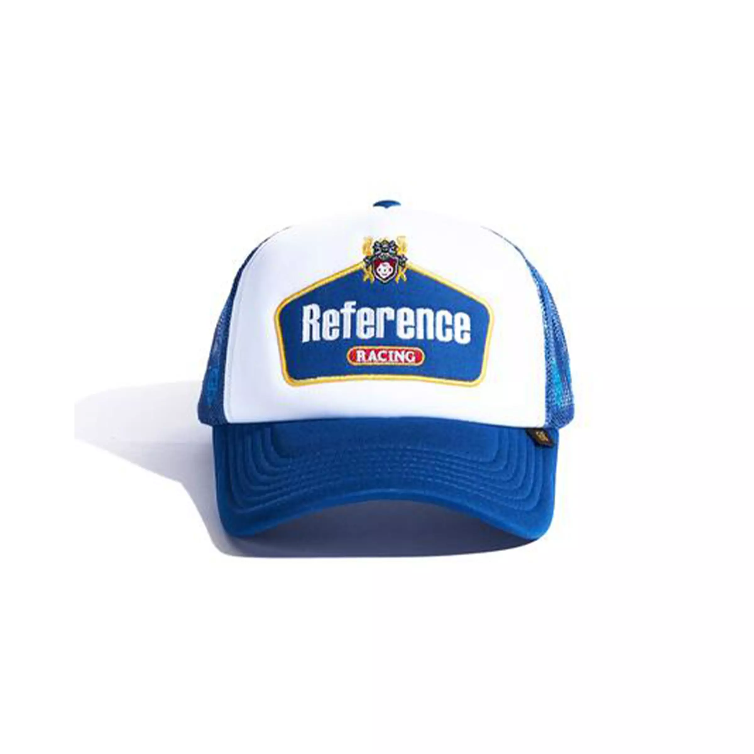 Reference Co. Brand Seal Trucker Snapback Hat-White/Royal - WHITE/ROYAL