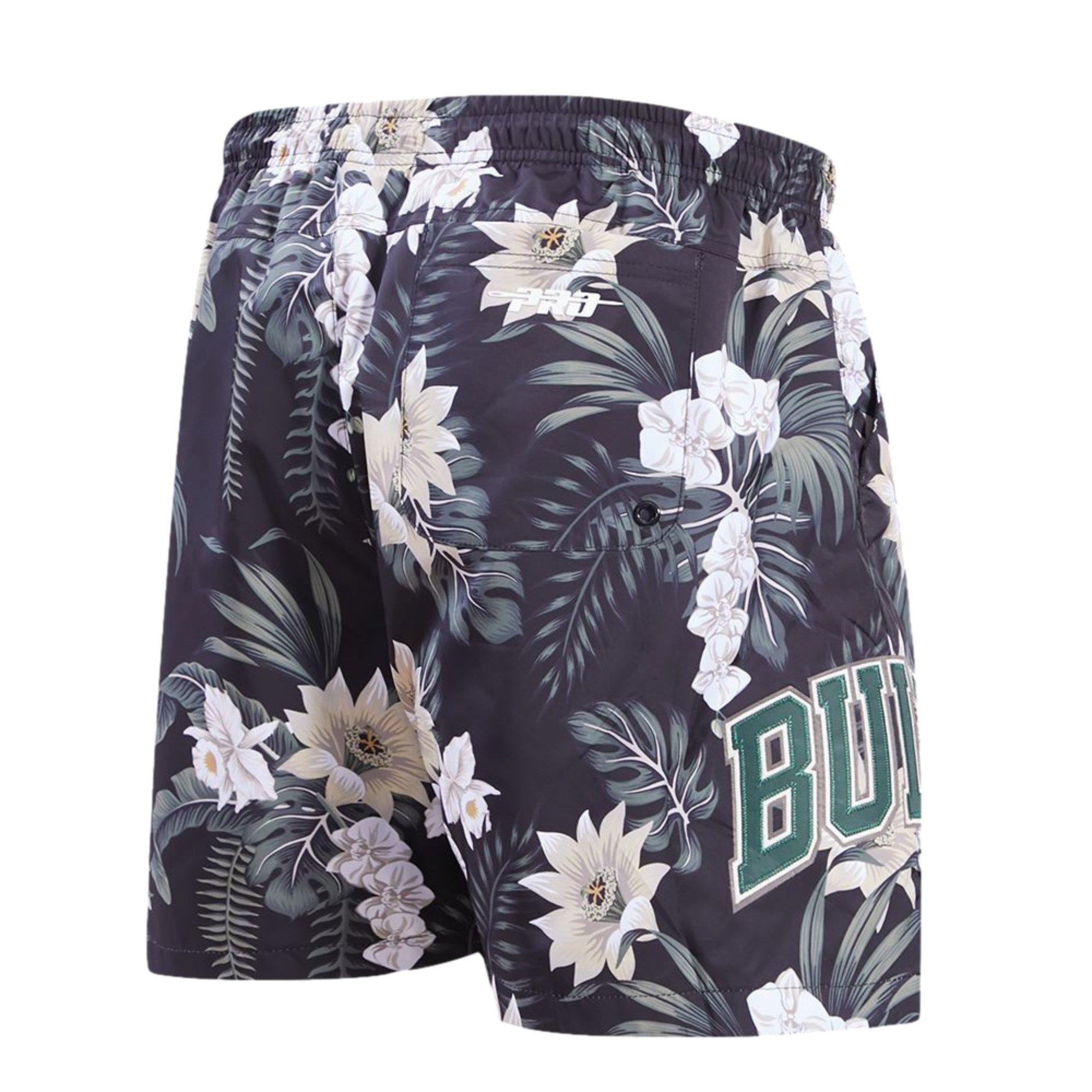 Pro Standard Men's Chicago Bulls Cabana Woven Shorts-Black - BLACK/TAN Thumbnail View 2
